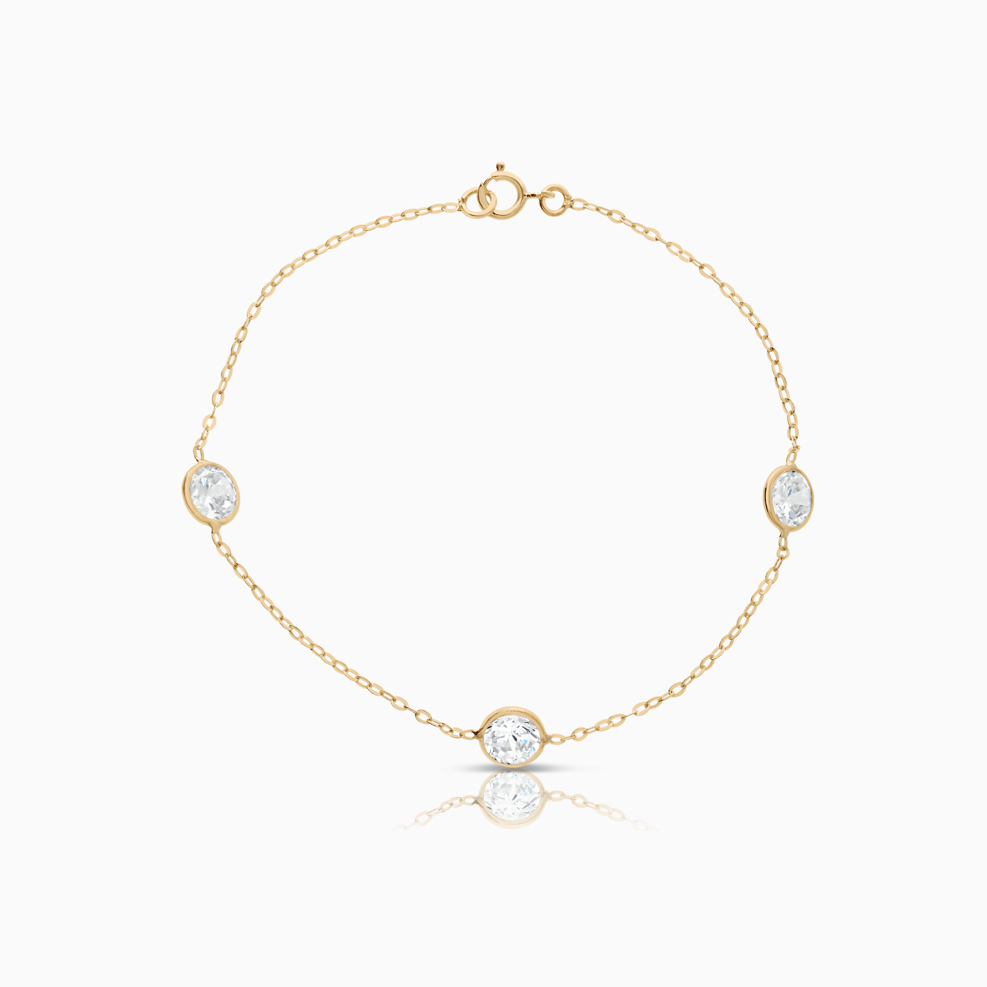 Gold bracelet with white stones 1.61g 18K gold