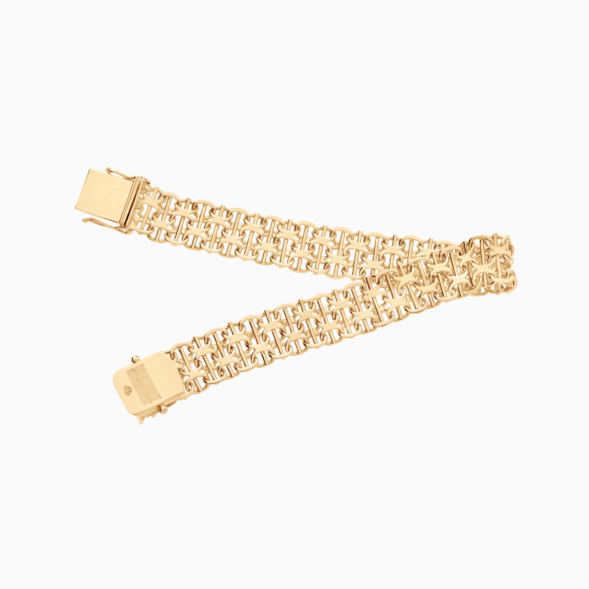 X-link bracelet with bar 24.30g 18K gold
