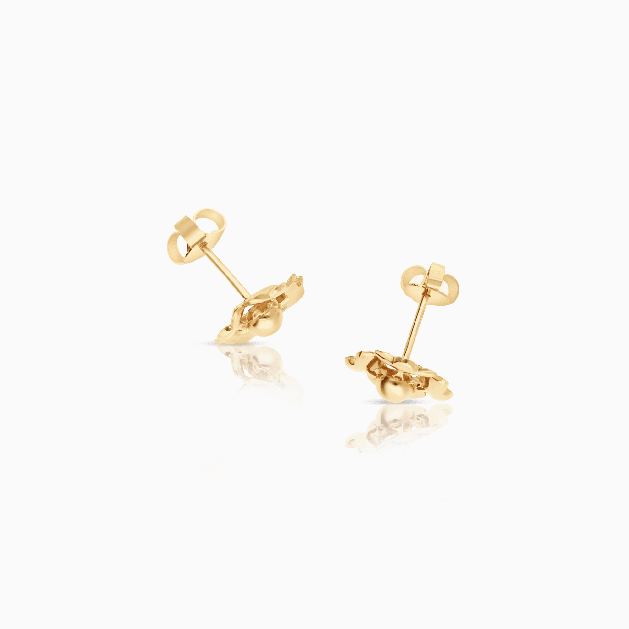 Gold earrings flowers 1.26g 18K gold