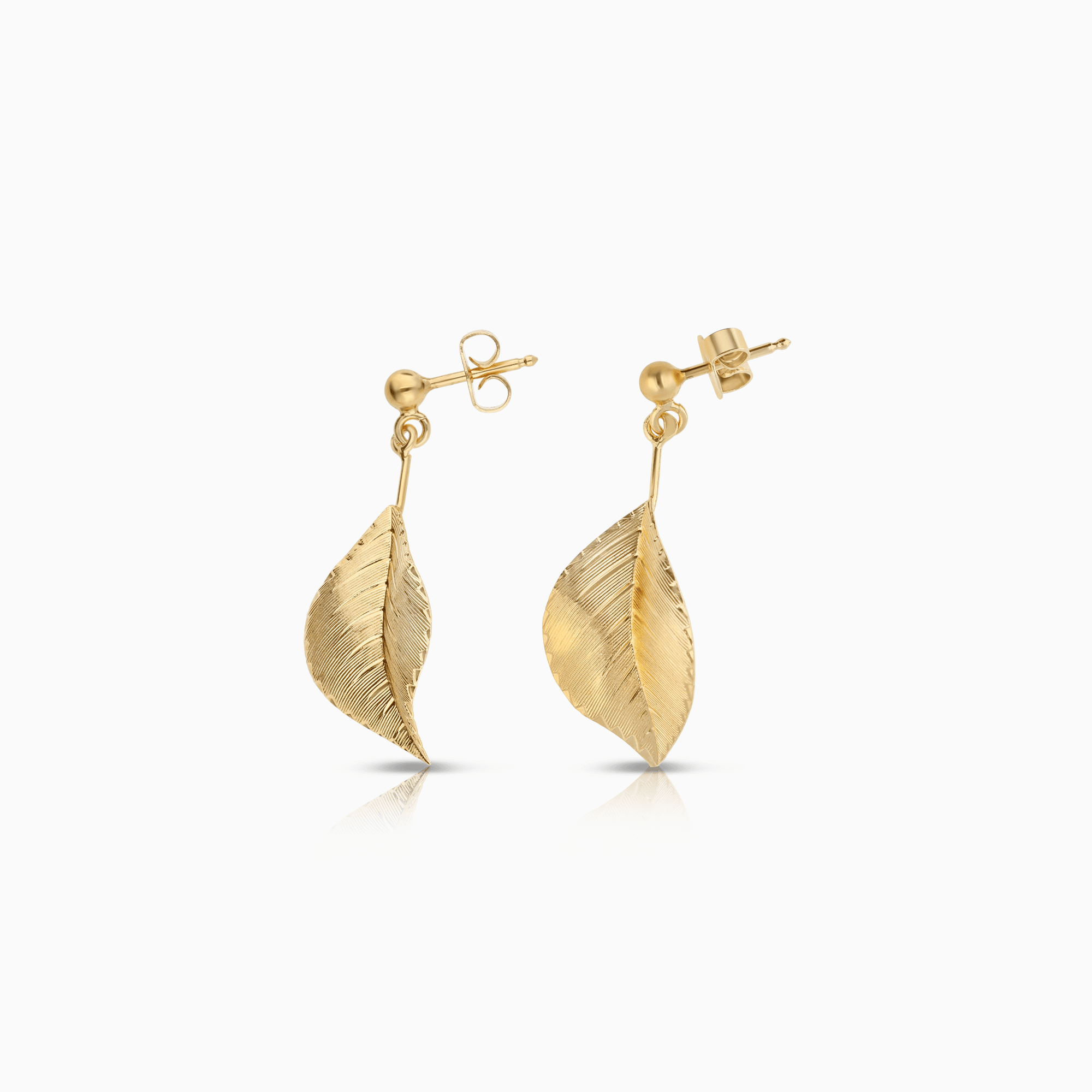 Gold Leaf Earrings 2.32g 18K Gold