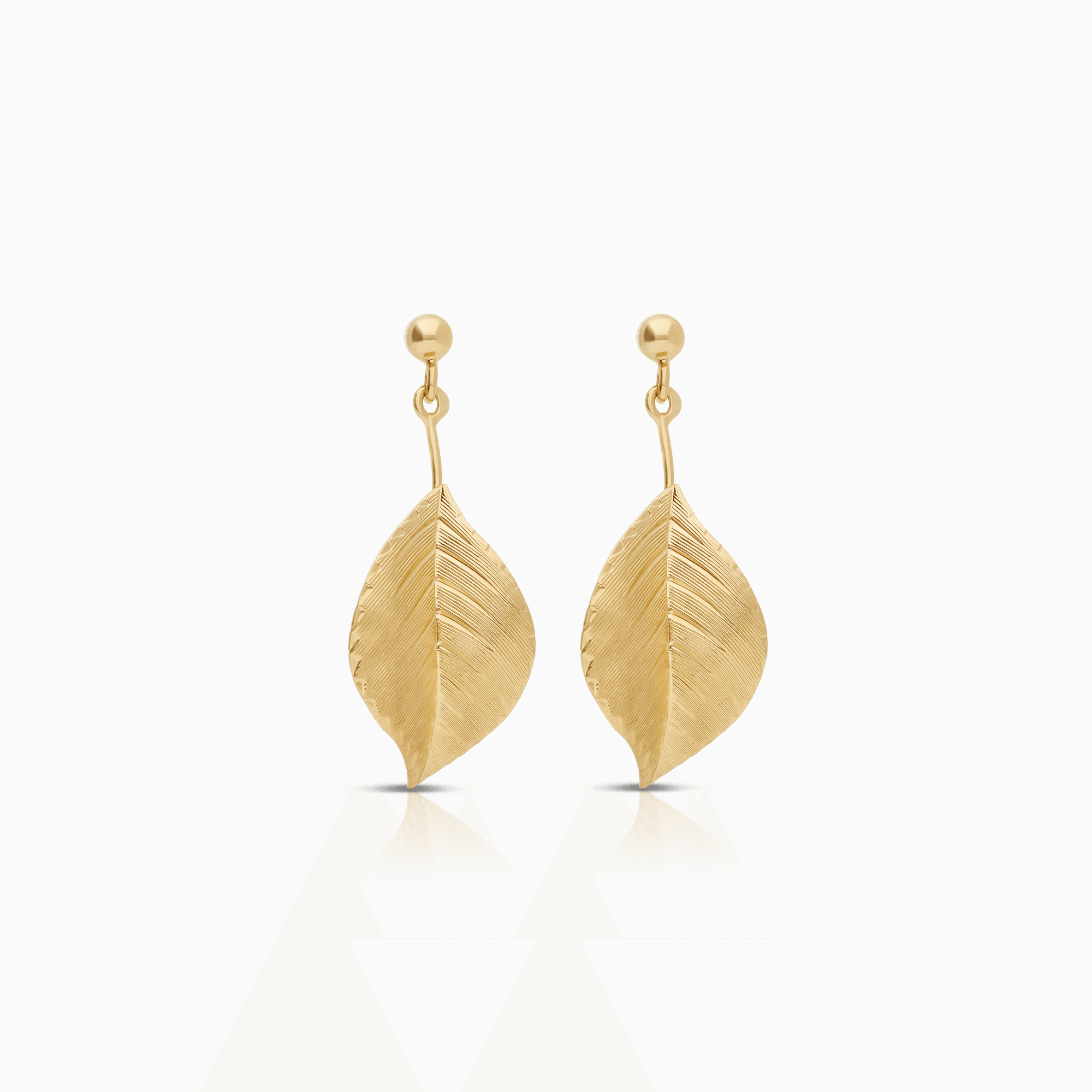 Gold Leaf Earrings 2.32g 18K Gold