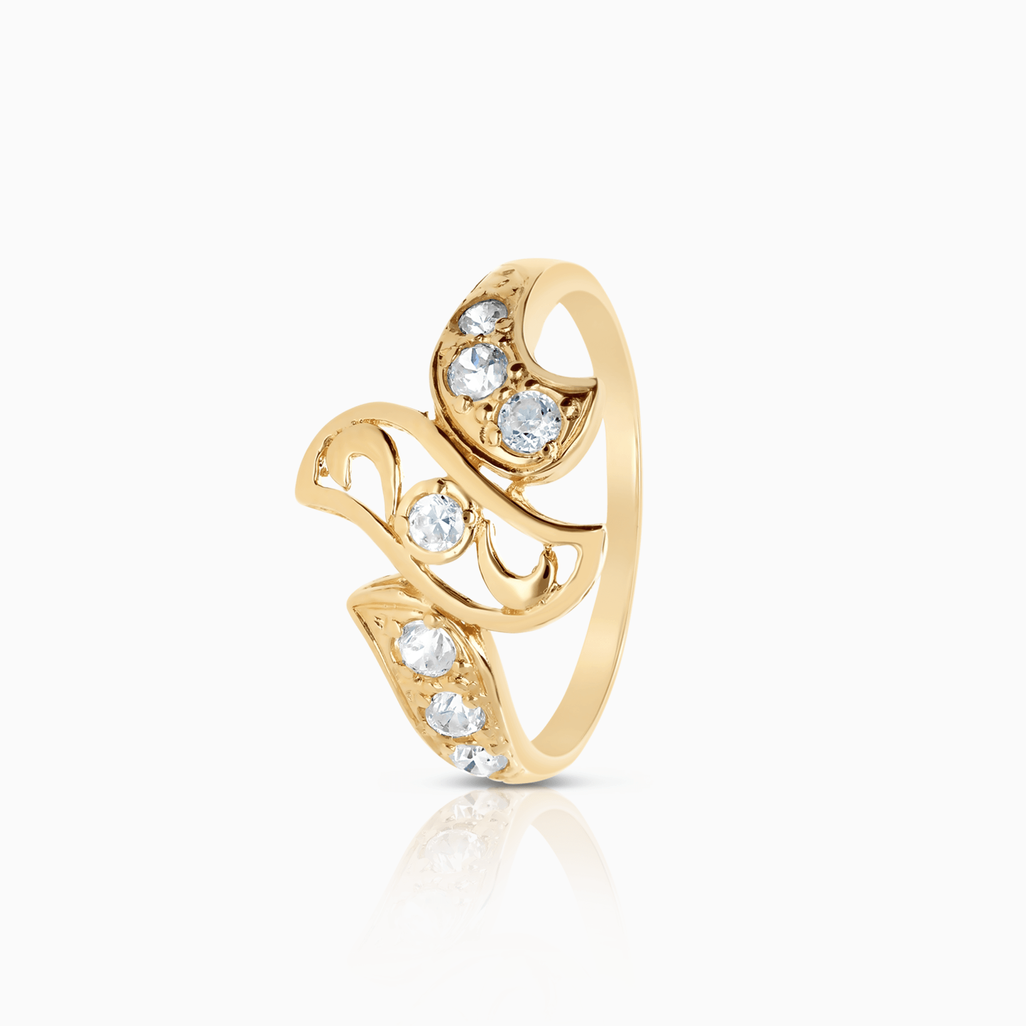 Guldring med vita cubic zirconia 2,34g 18K guld