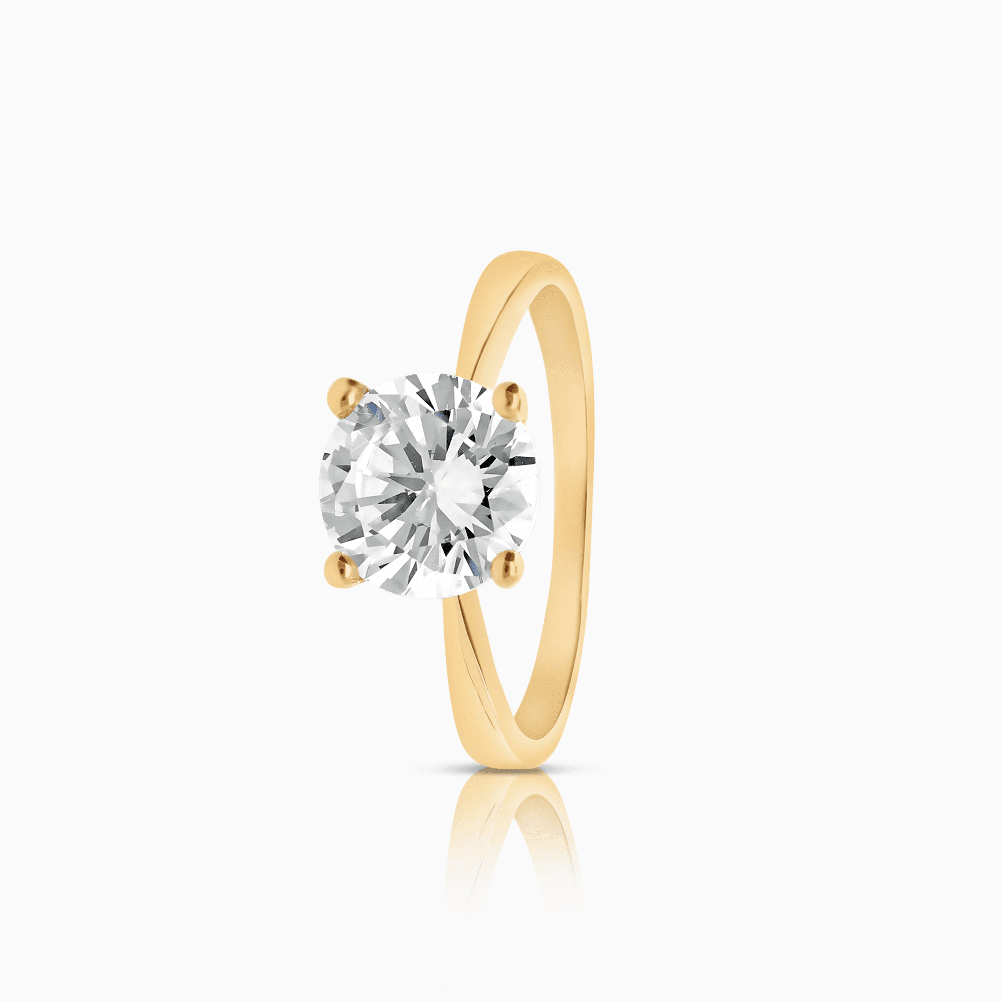 Guldring med en vit cubic zirconia 2,66g 18K guld