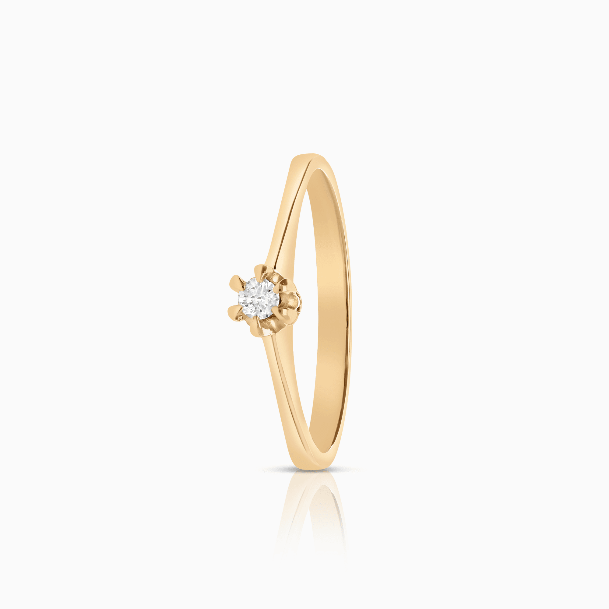 Solitaire ring 0.05ct 18K gold
