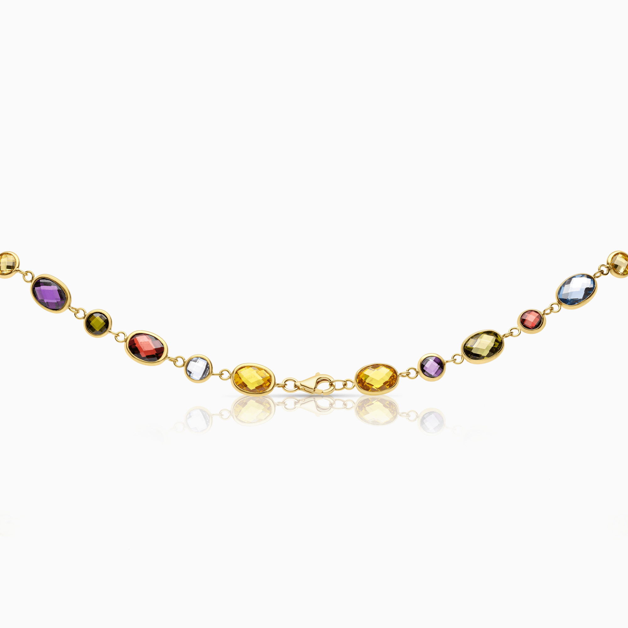 Gold necklace with colored stones 16.15g 18K gold