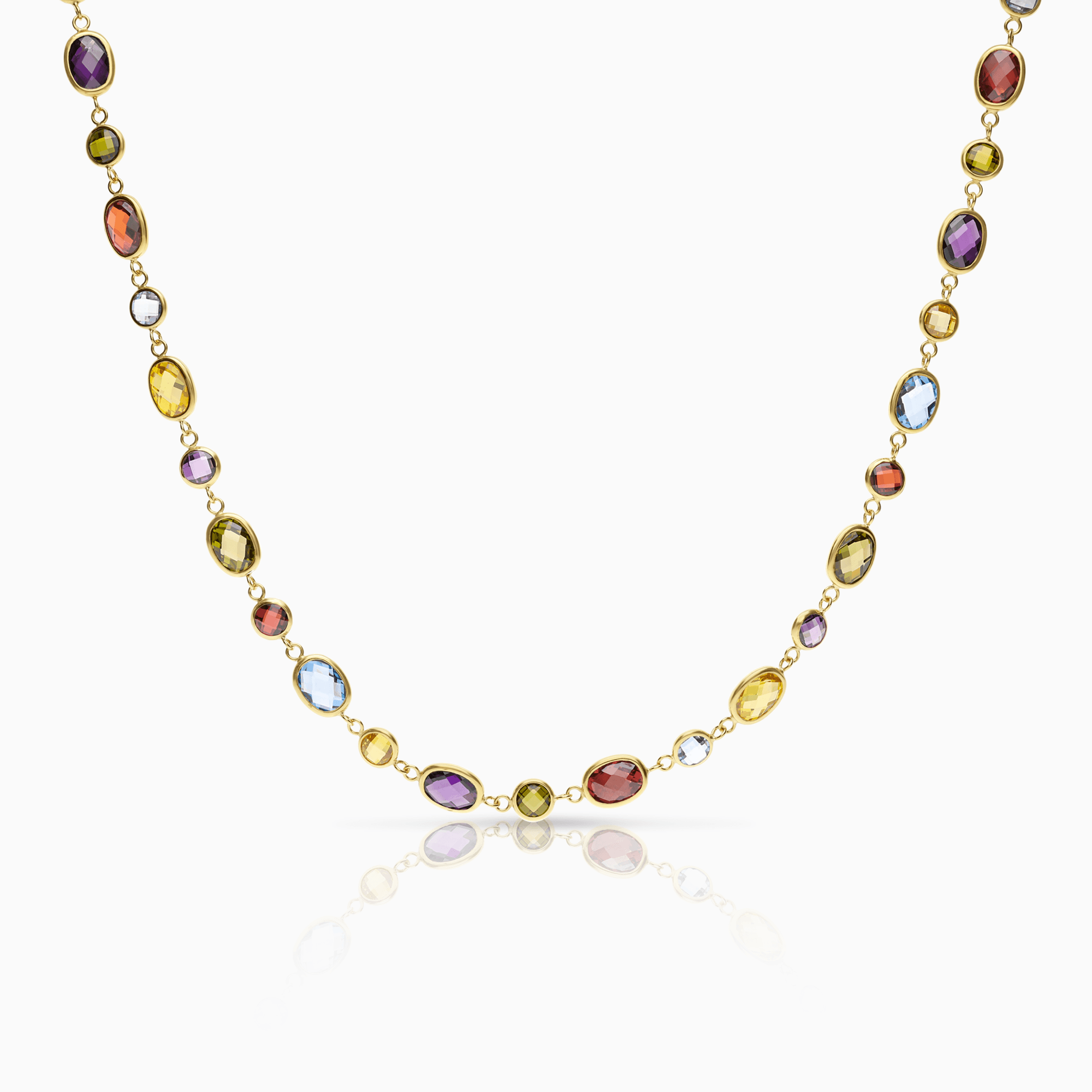 Gold necklace with colored stones 16.15g 18K gold