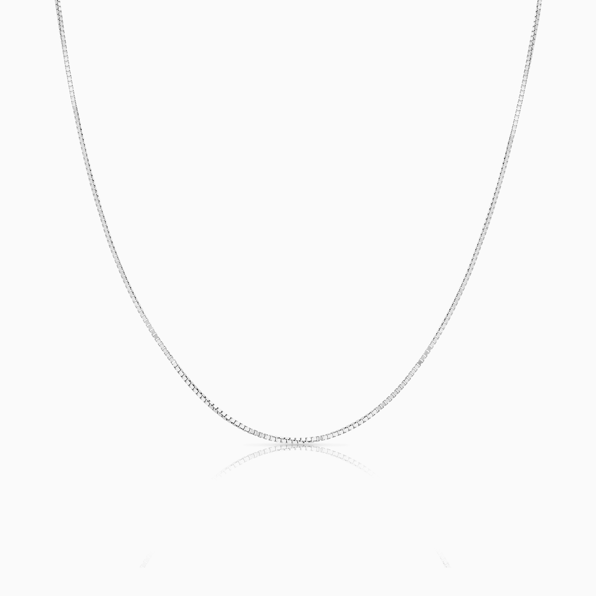Box chain 50cm 18K white gold
