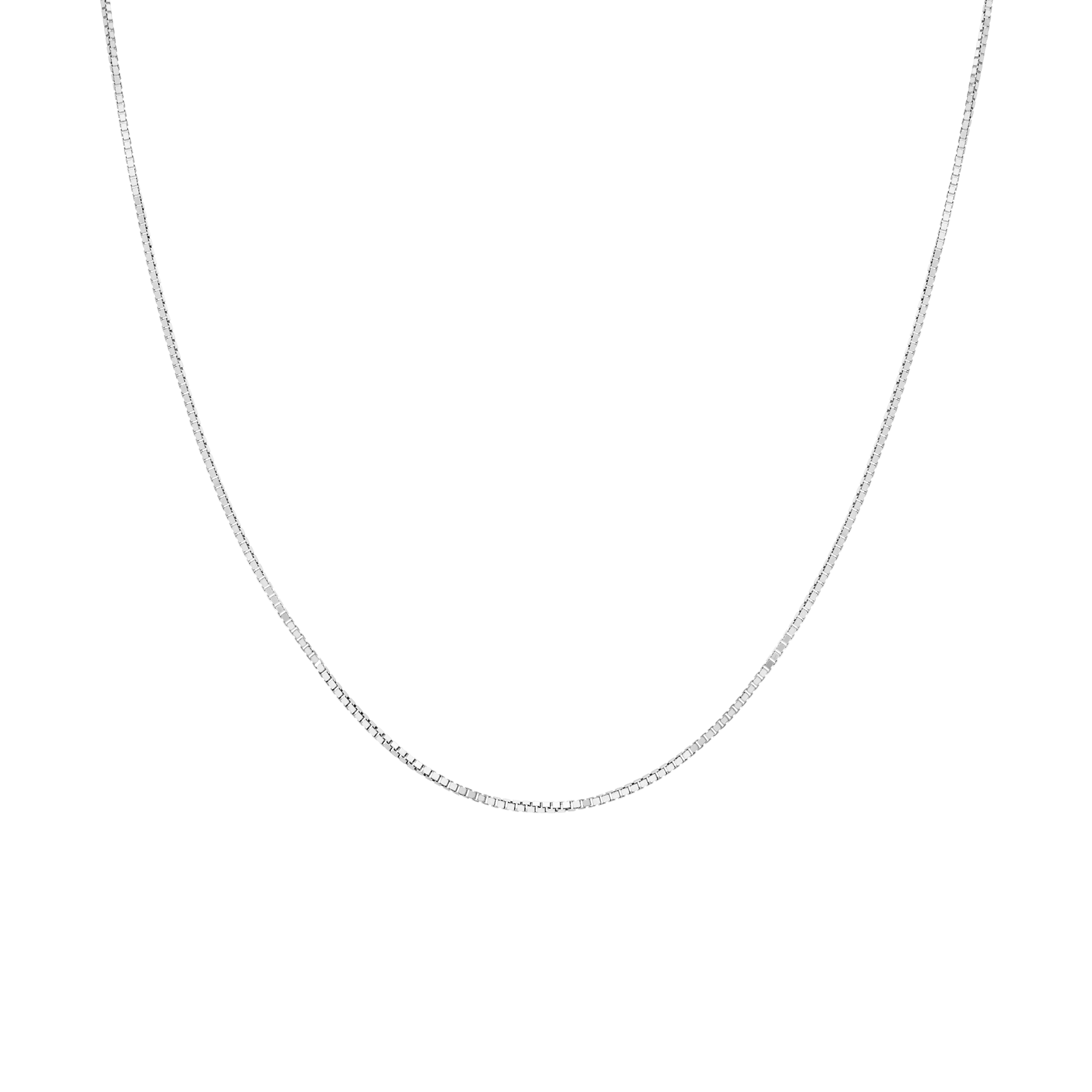 Box chain 50cm 18K white gold