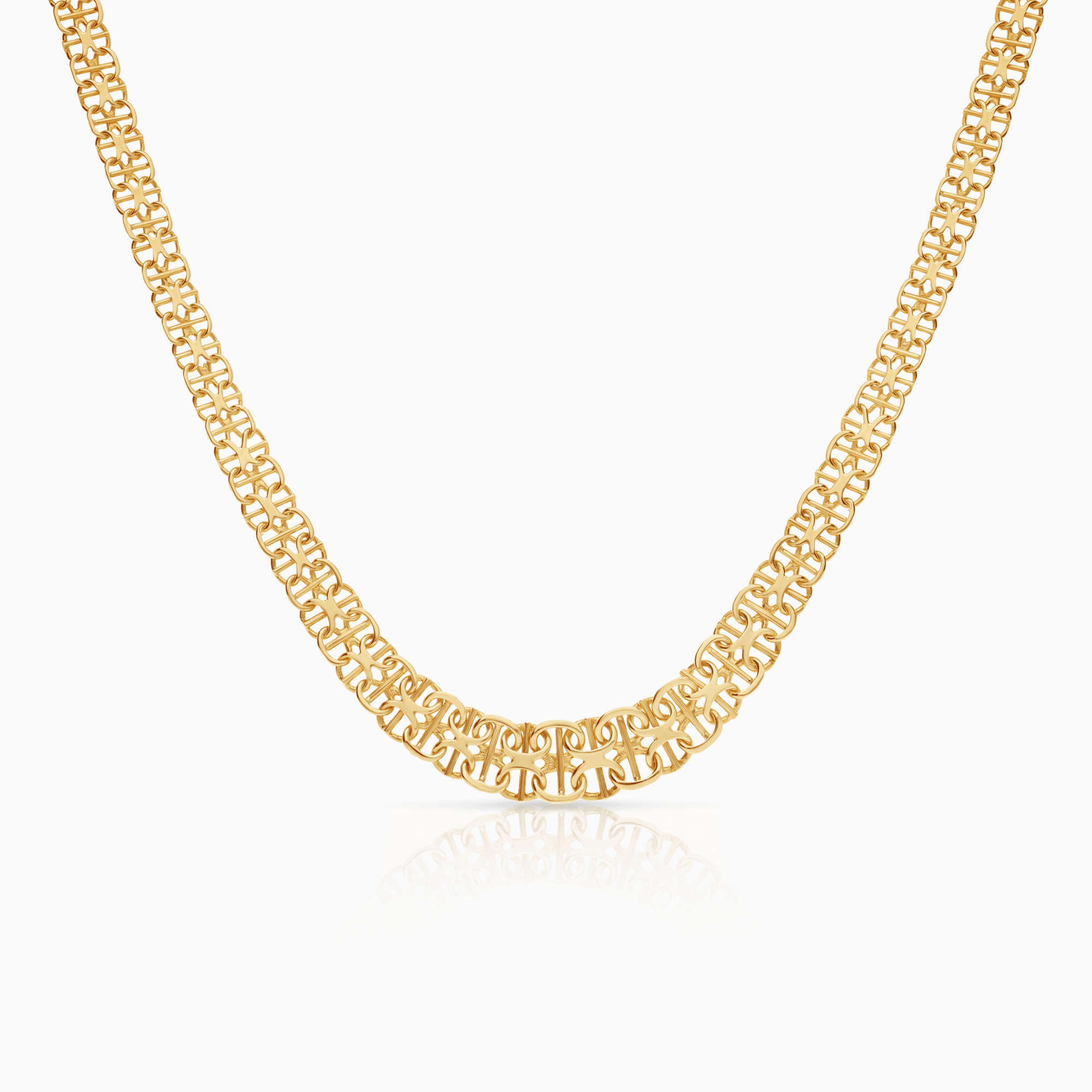 X-link necklace with bar 23.68g 18K gold