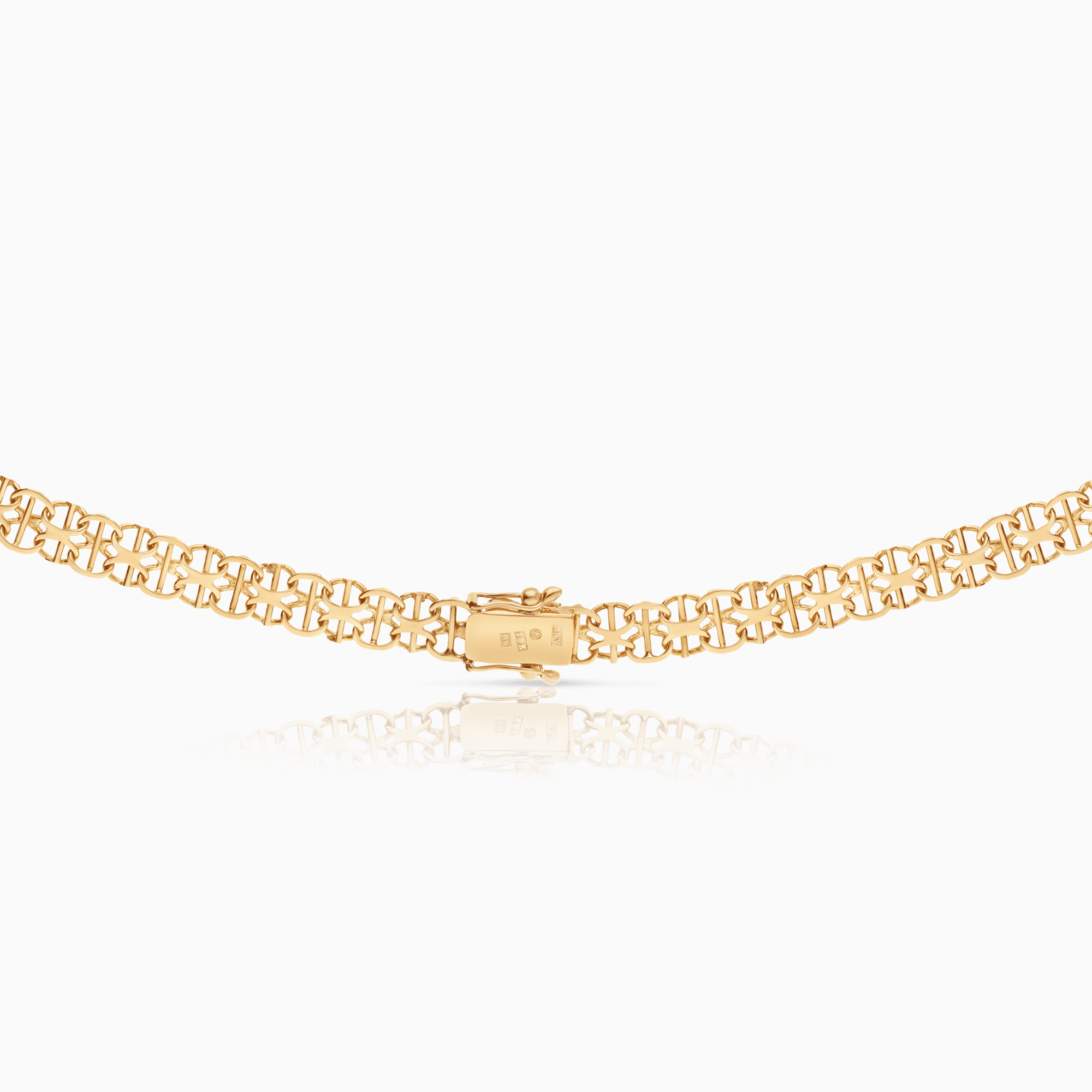 X-link necklace with bar 23.68g 18K gold
