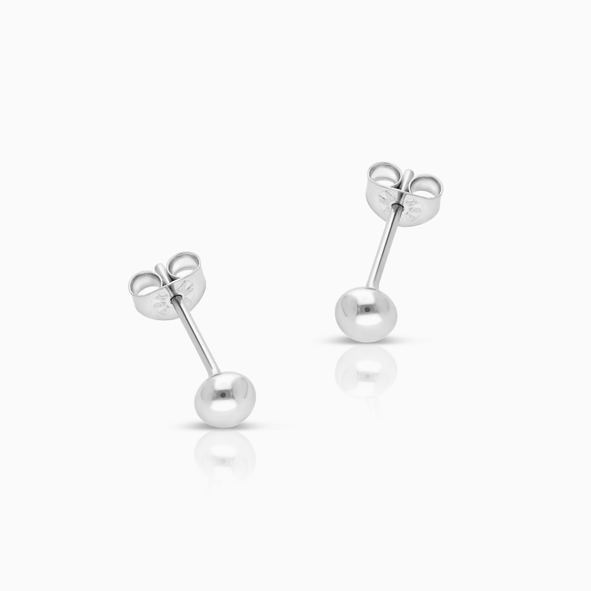 Gold Ball Earrings 1.82g 18K White Gold