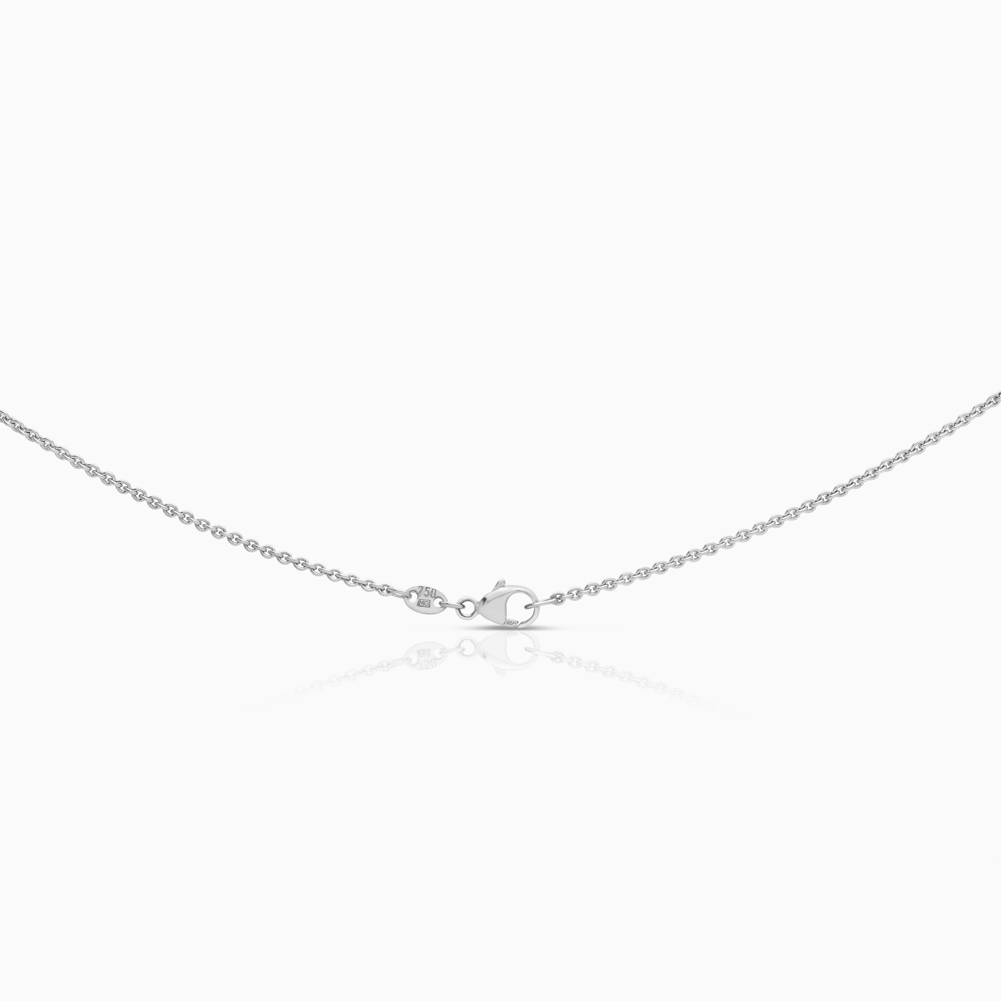 Cable chain with diamond pendant and cultured pearl 0.20ct 18K white gold