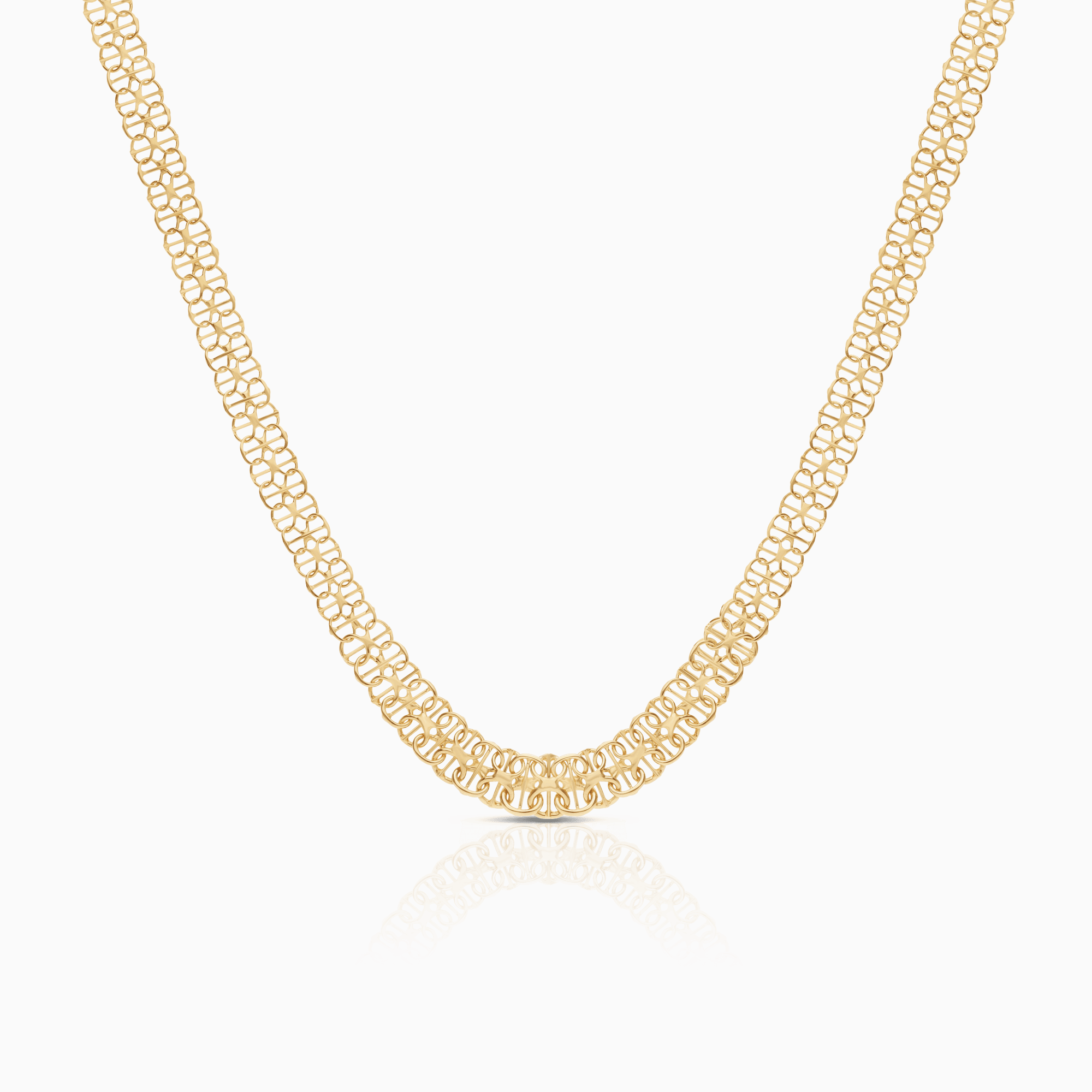 X-link necklace with bar 12.82g 18K gold