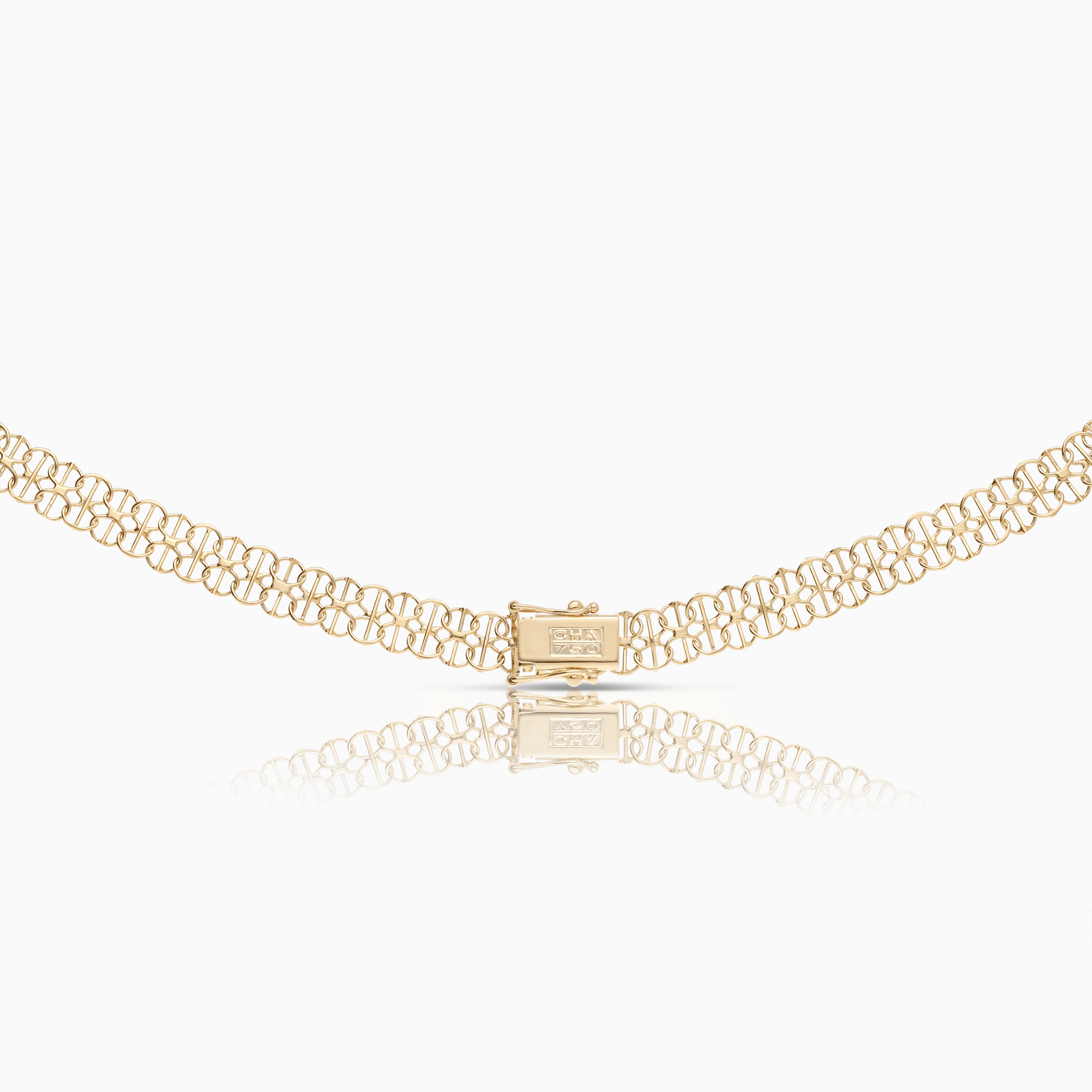 X-link necklace with bar 15.36g 18K gold