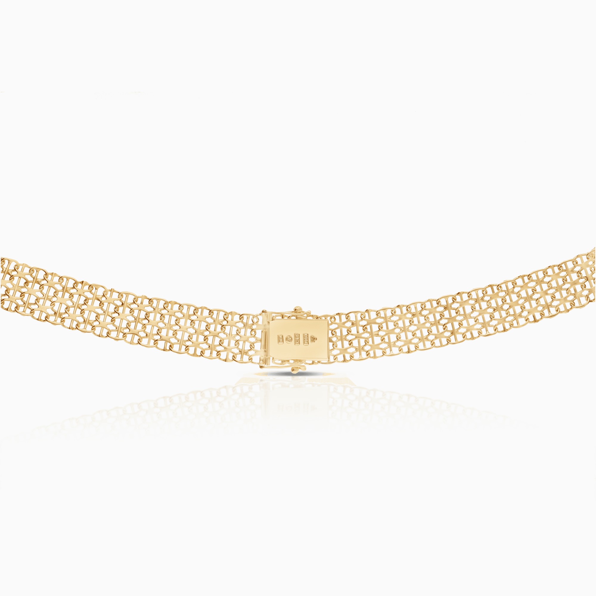 X-link necklace with bar 32.11g 18K gold
