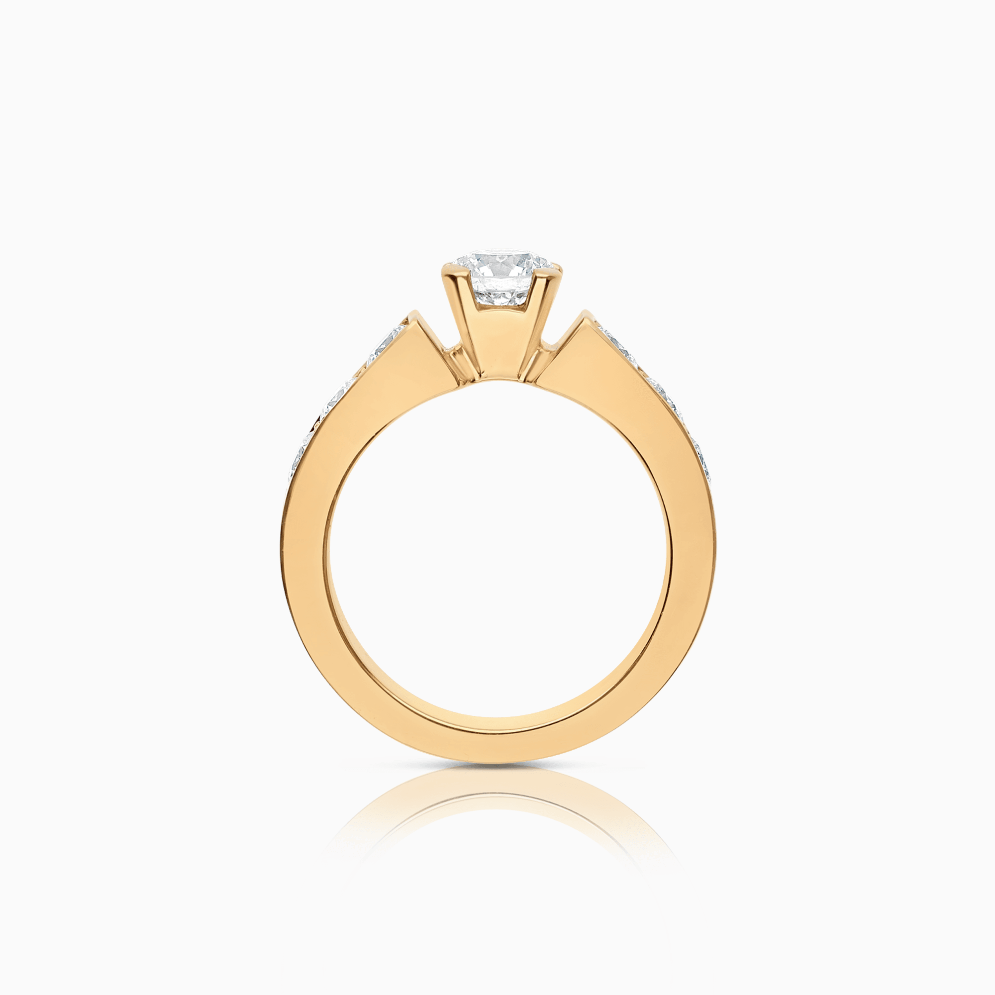 Side stone ring 1.31ct 18K gold