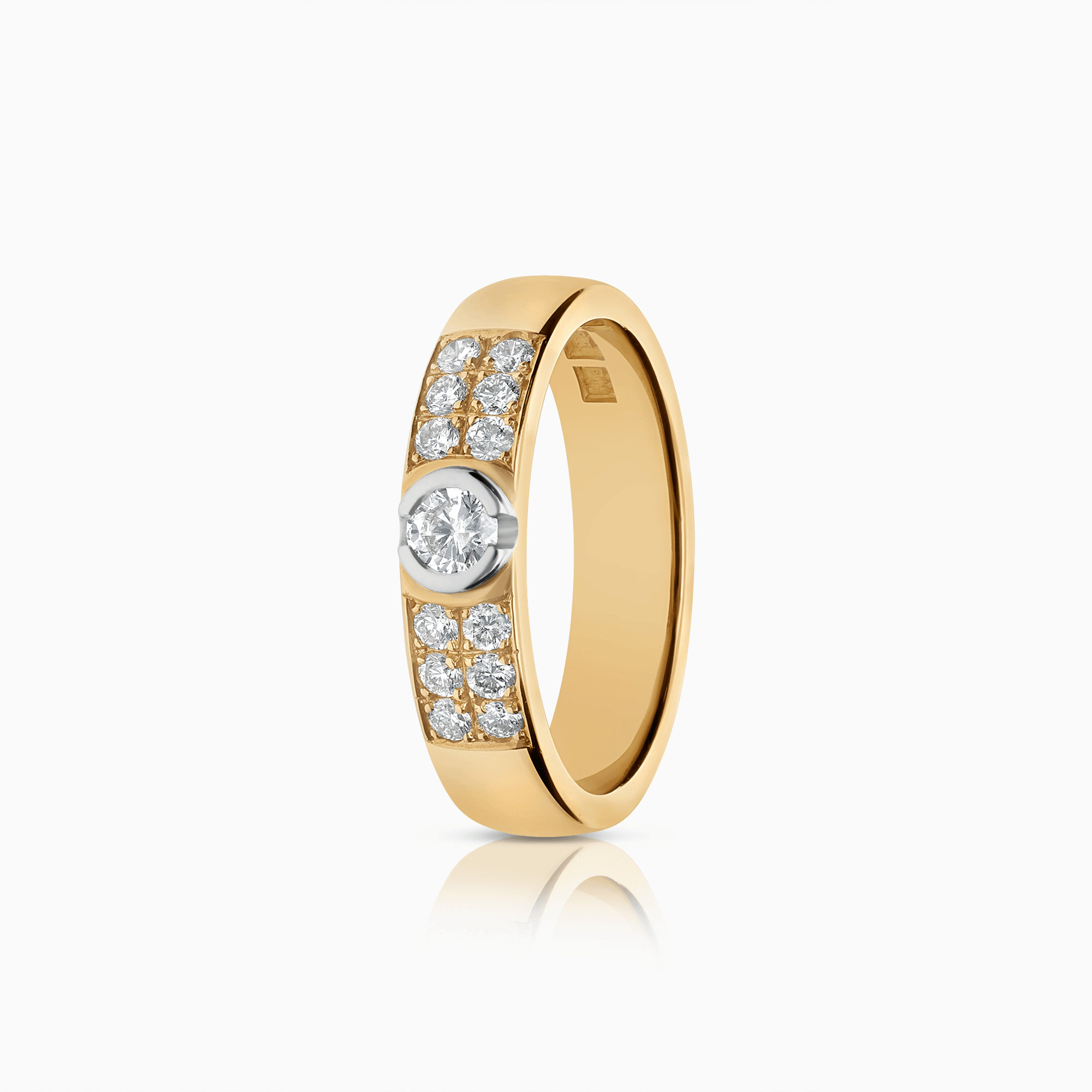 Sidostensring 0,39ct 18K guld
