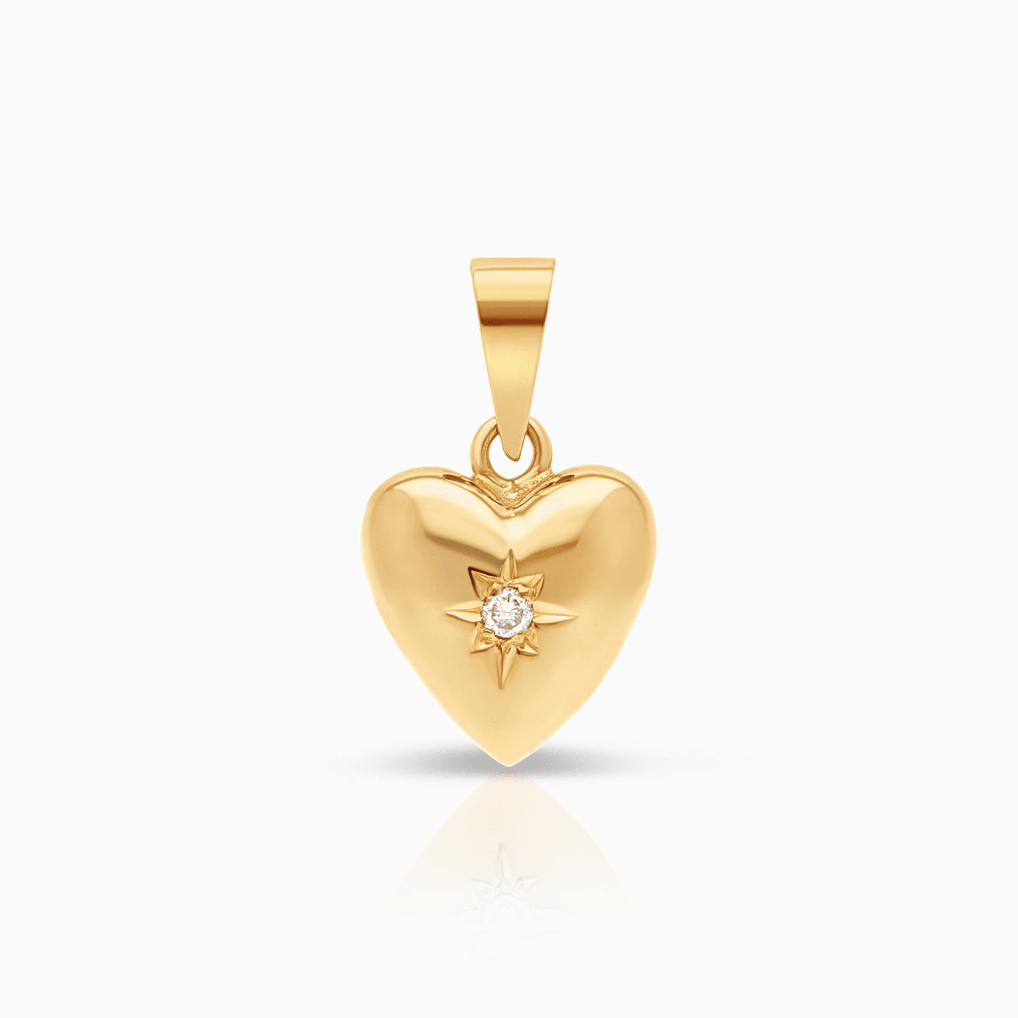 Pendant heart with diamond 0.02ct 18K gold