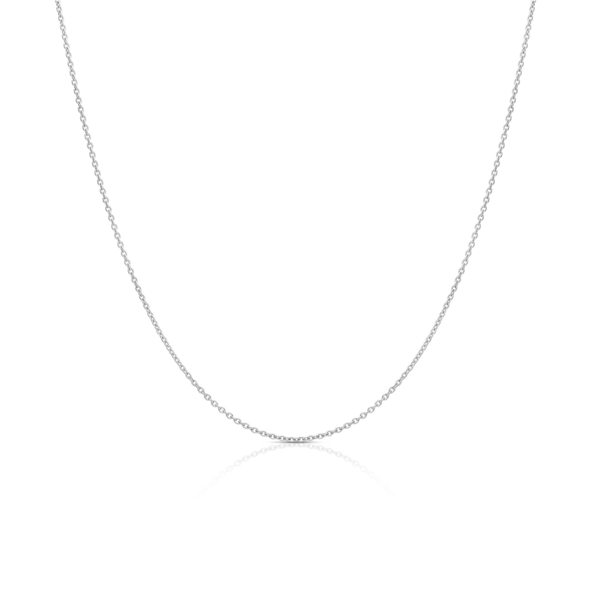 Cable chain 43cm 18K white gold