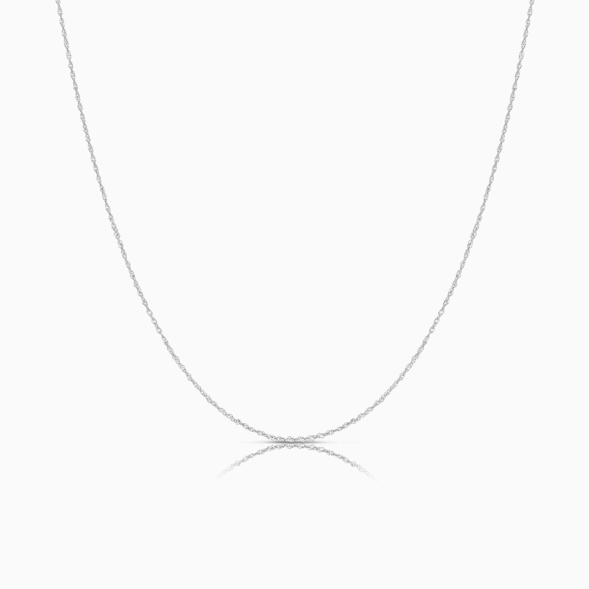Singaporelänk 42,5cm 18K vitguld