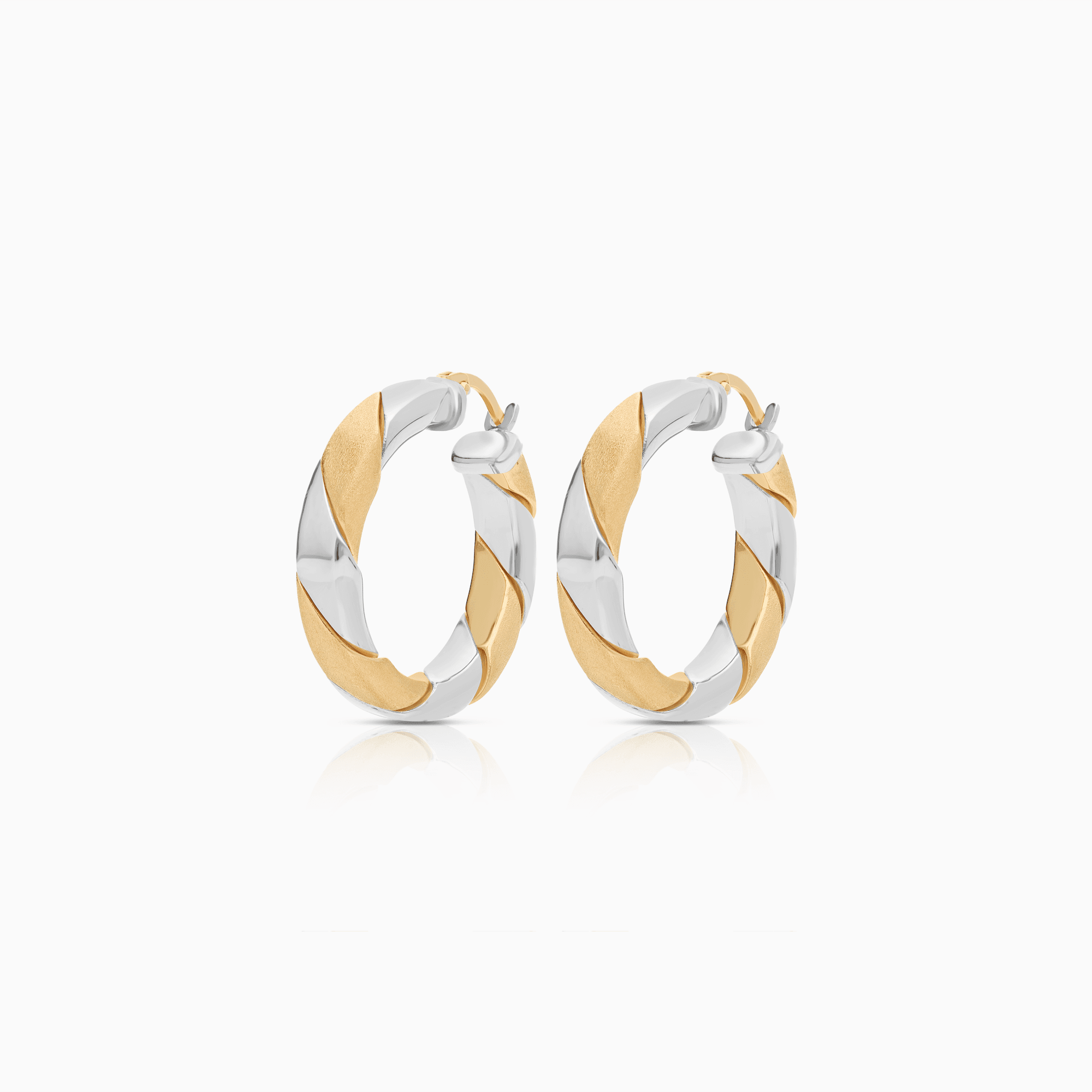 Gold hoop earrings 7.21g 18K white/yellow gold