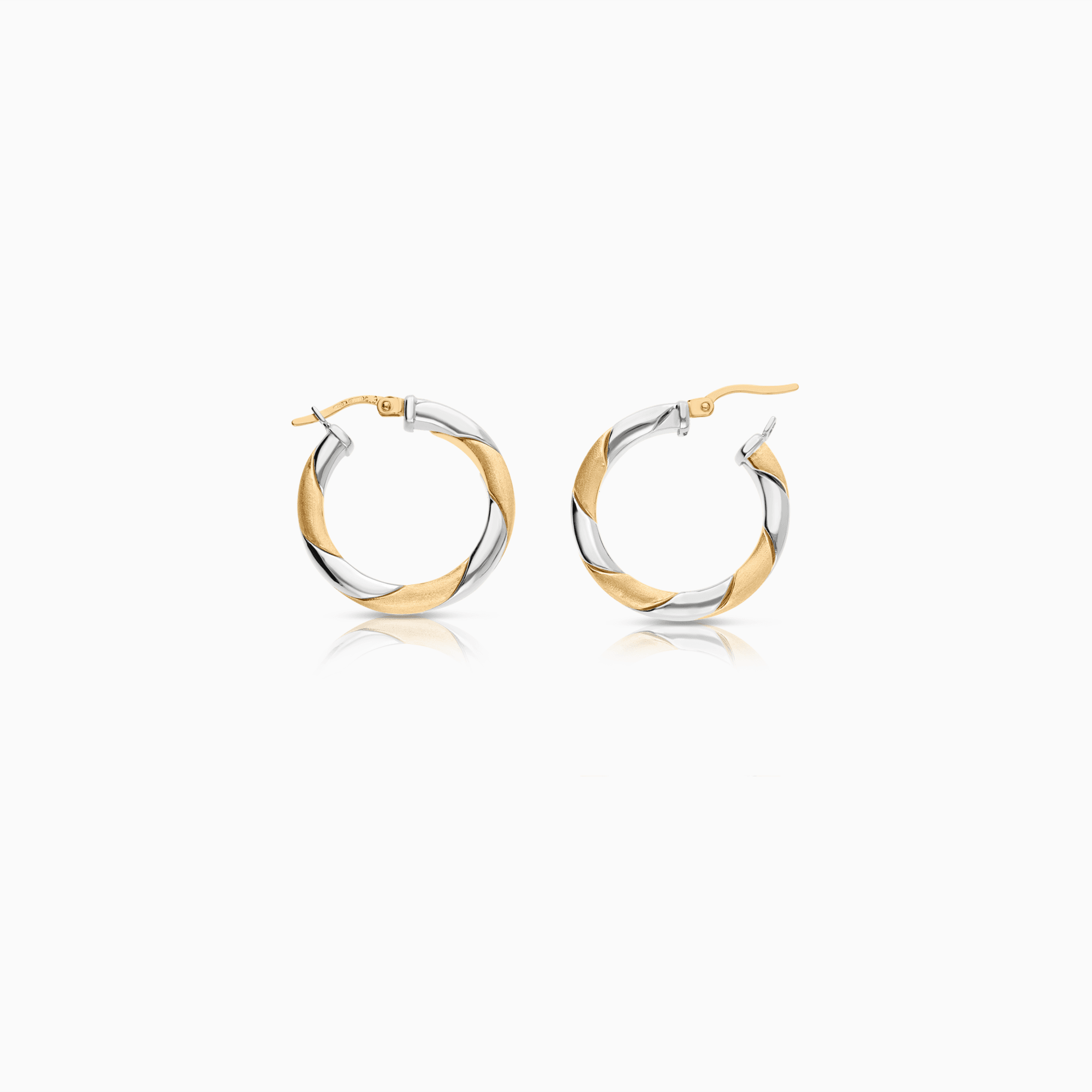 Gold hoop earrings 7.21g 18K white/yellow gold
