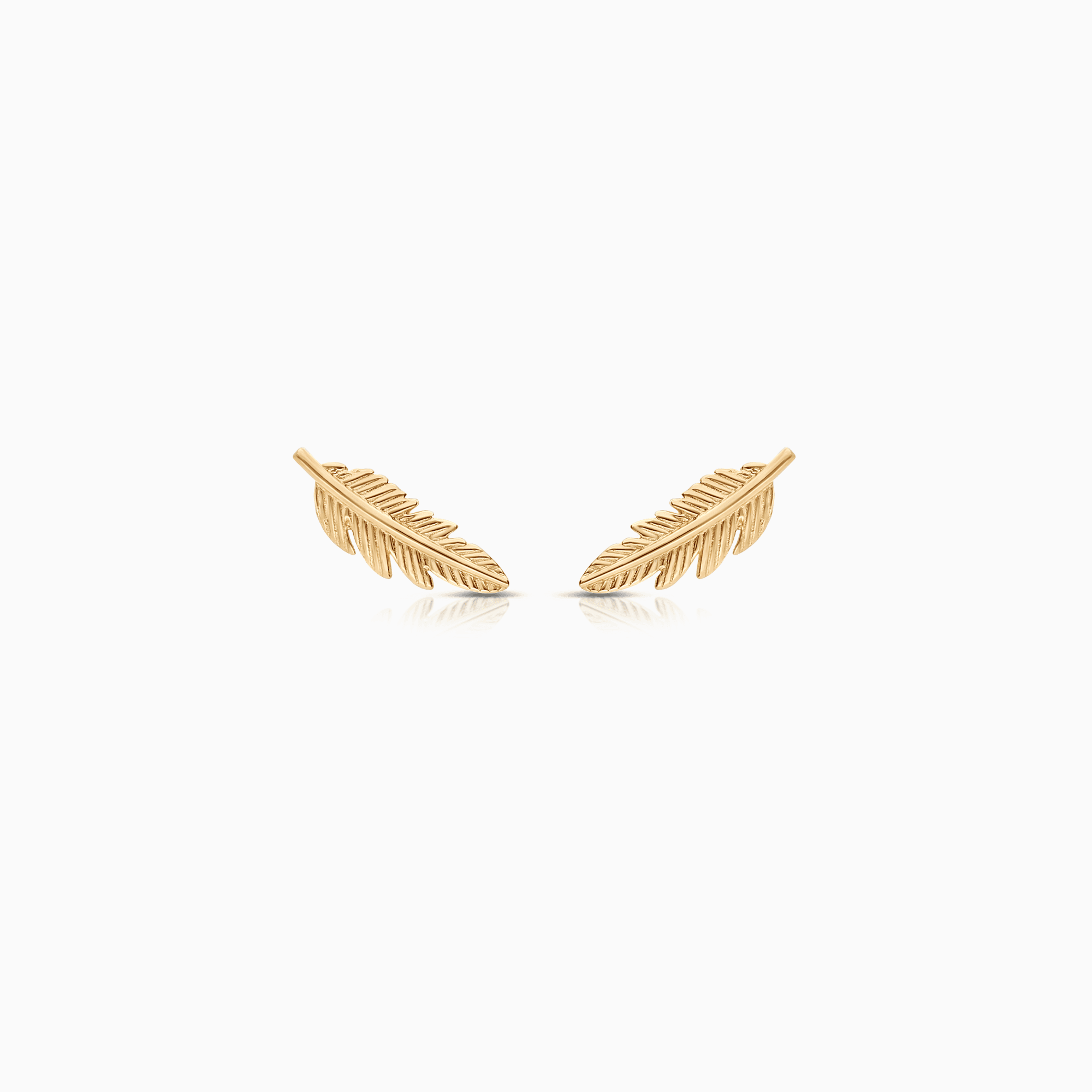 Gold earrings feather 0.75g 18K gold