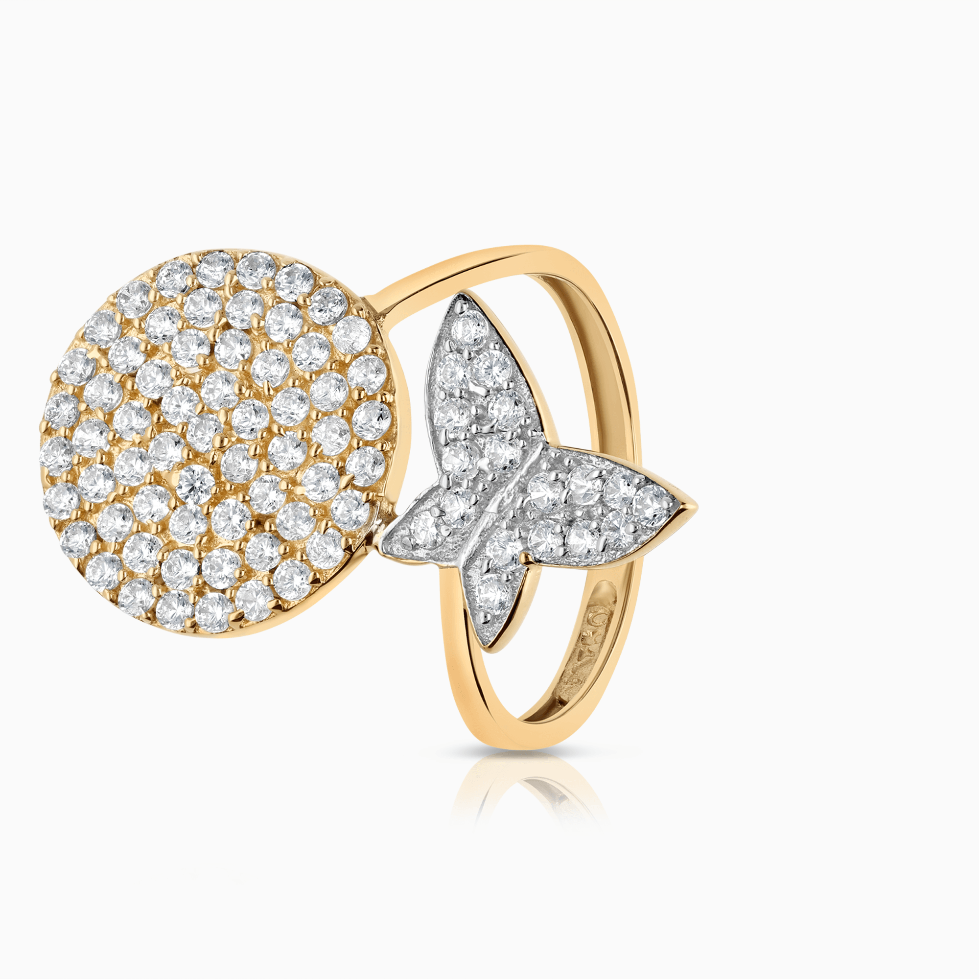 Guldring med cubic zirconia 3,66g 18K guld