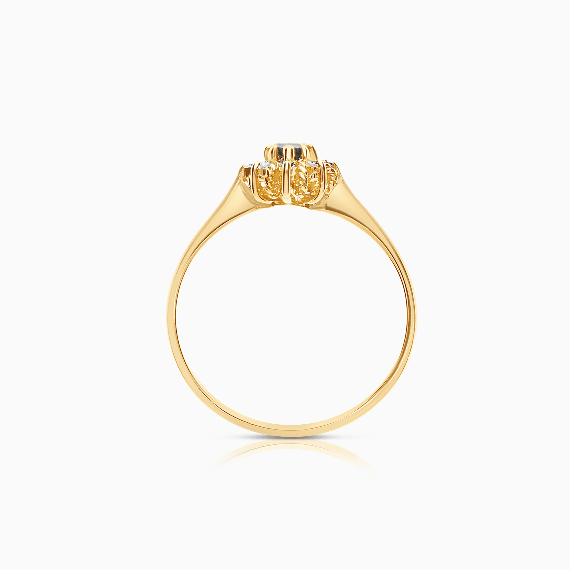 Gemstone Ring with Diamonds 0.06ct 18K Gold