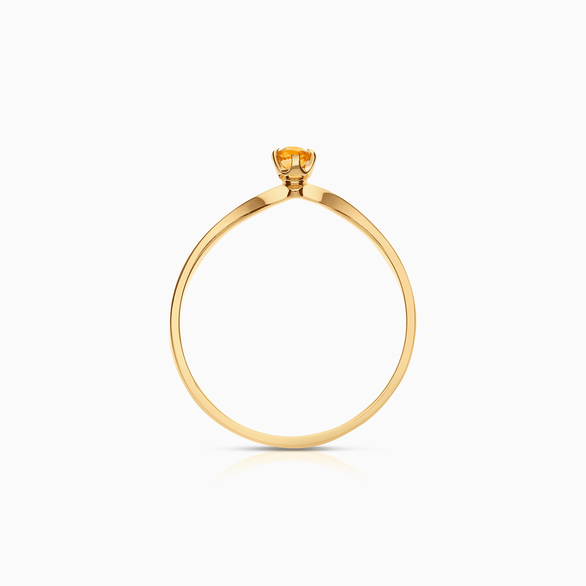 Gold ring with orange cubic zirconia 0.88g 18K gold