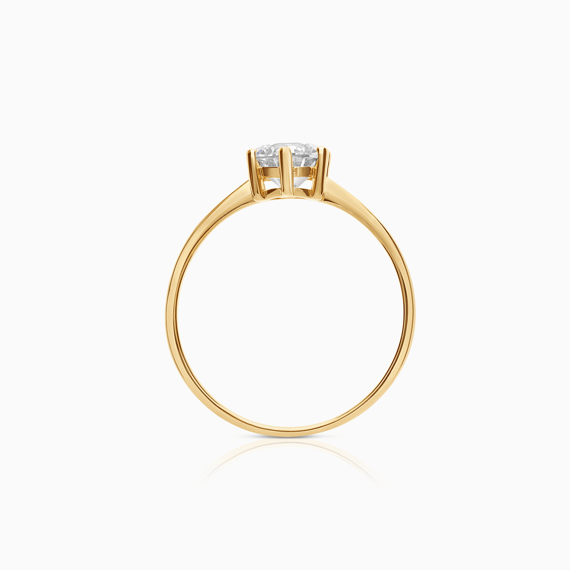 Gold ring with white cubic 2.44g 18K gold