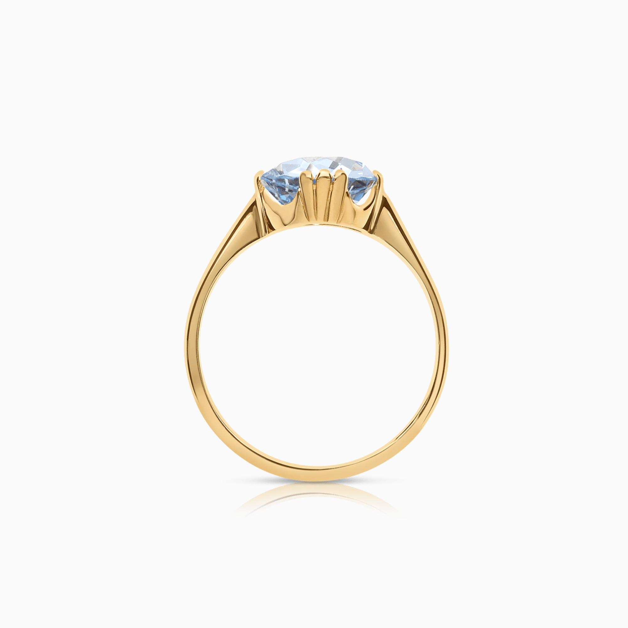 Guldring med akvamarin 2,34g 18K guld