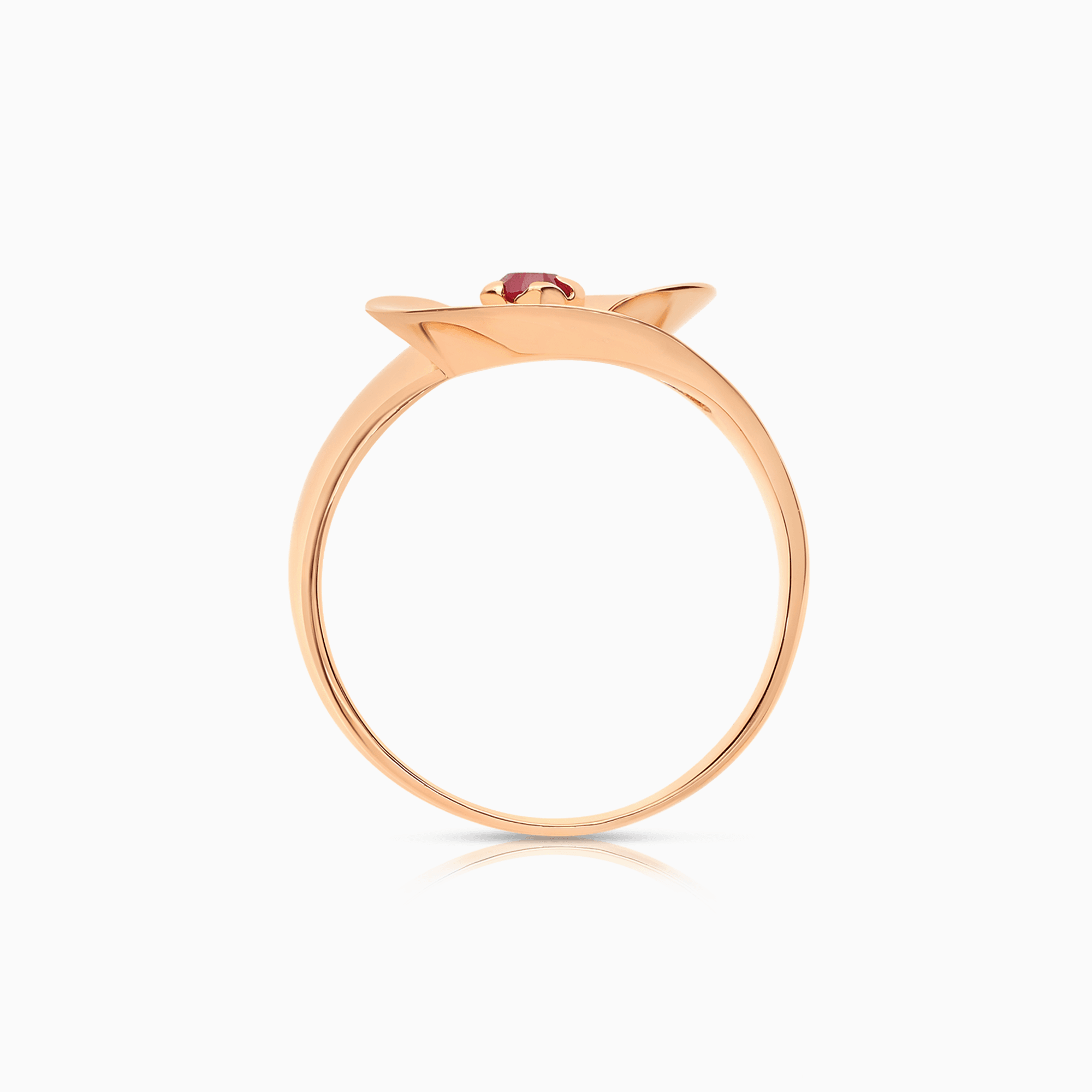 Guldring med rubin 4,08g 18K roséguld