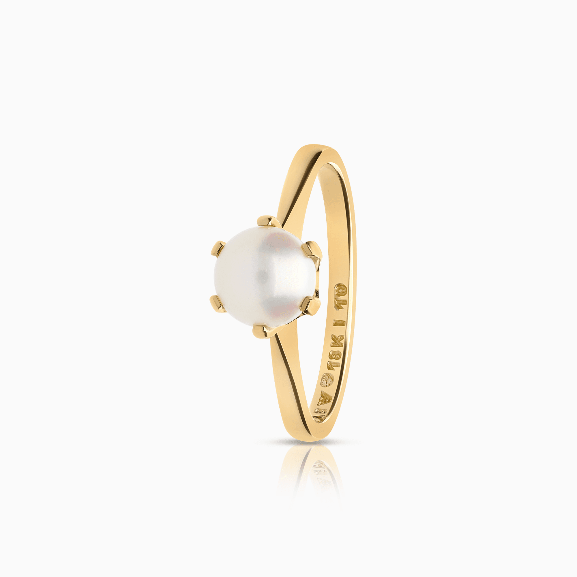 Guldring med pärla 2,46g 18K guld