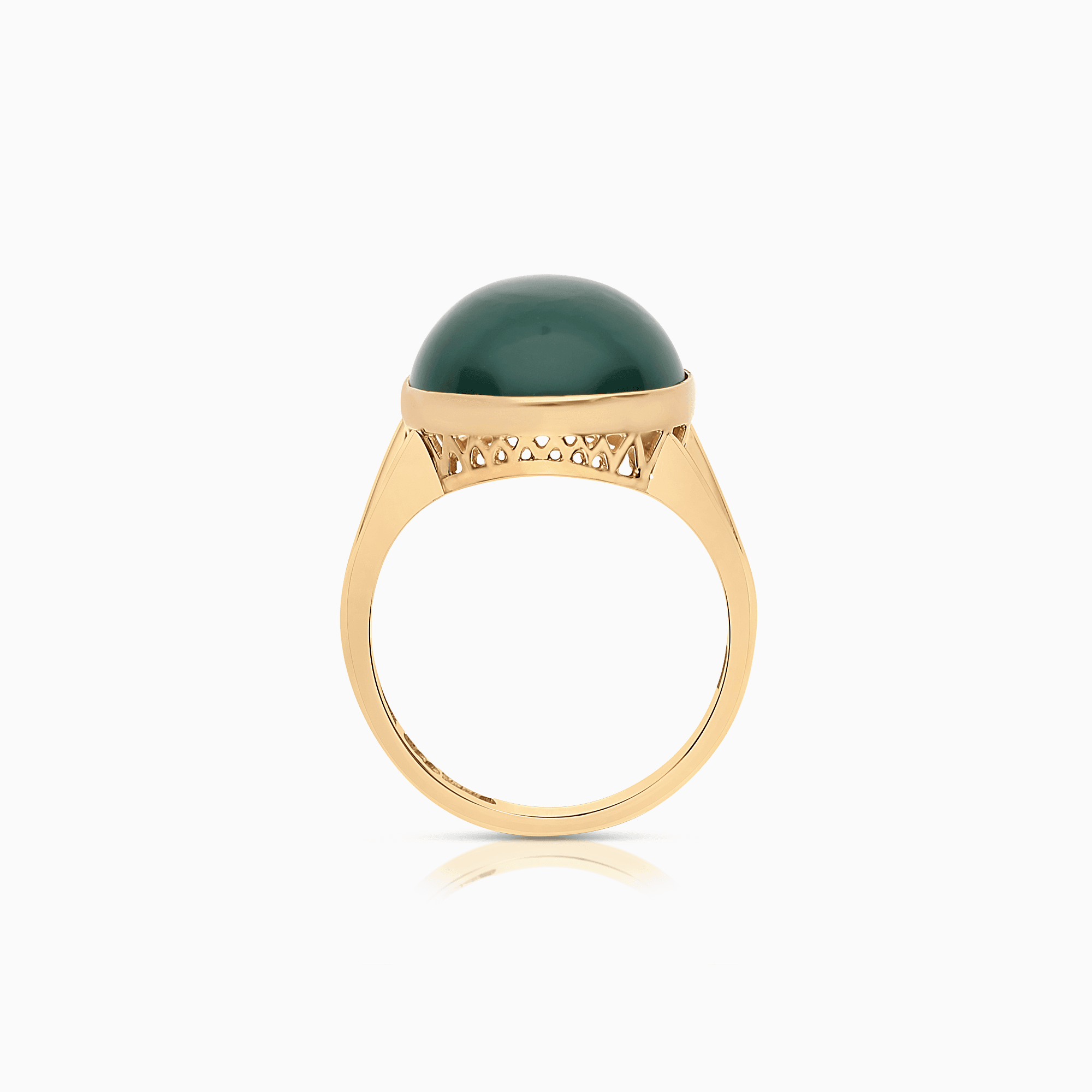Guldring med grön kvarts 3,86g 18K guld