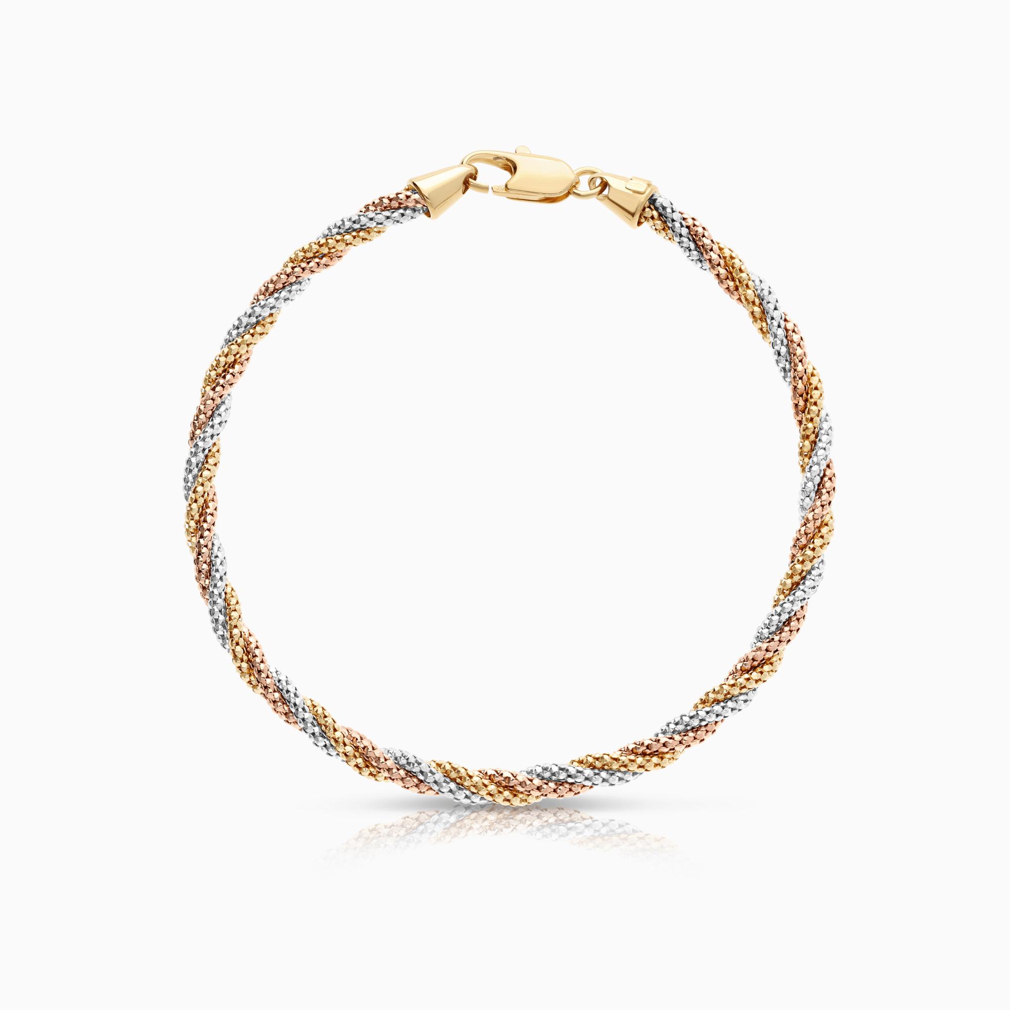 Guldarmband fantasi 7,02g 18K gul/vit/roséguld