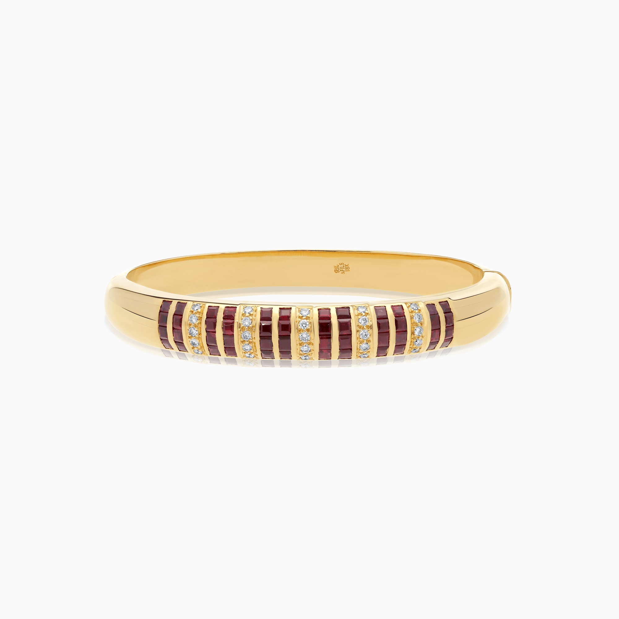 Armring med diamanter och rubiner 1,23ct 18K guld