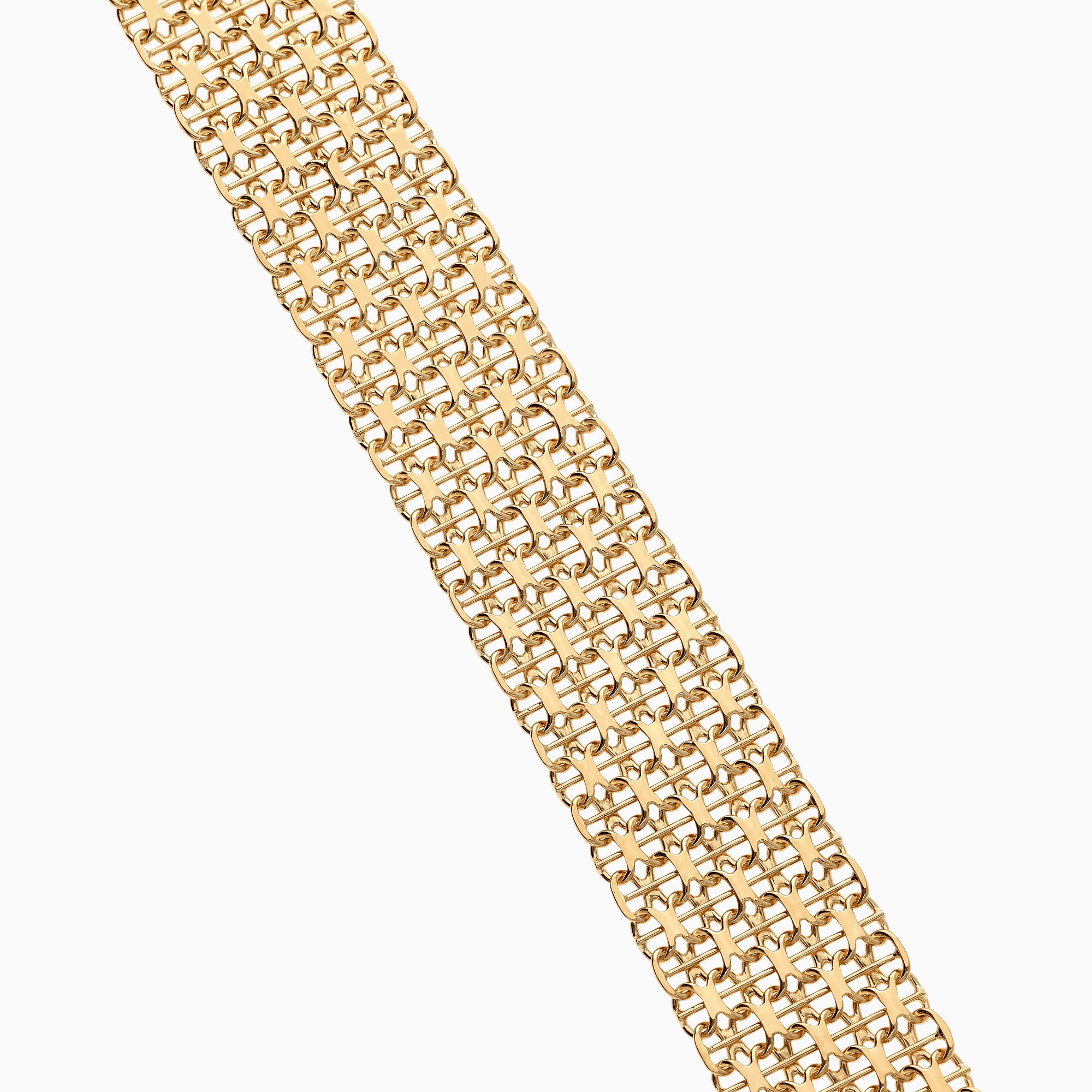 X-link bracelet with bar 22.79g 18K gold