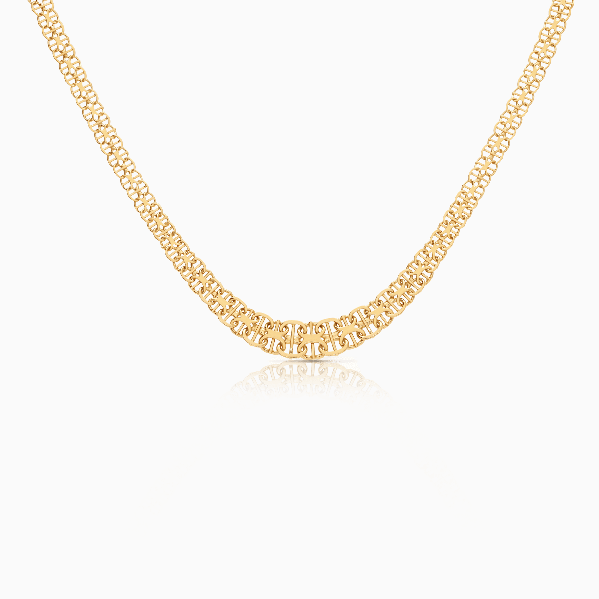 X-link necklace with bar 15.23g 18K gold