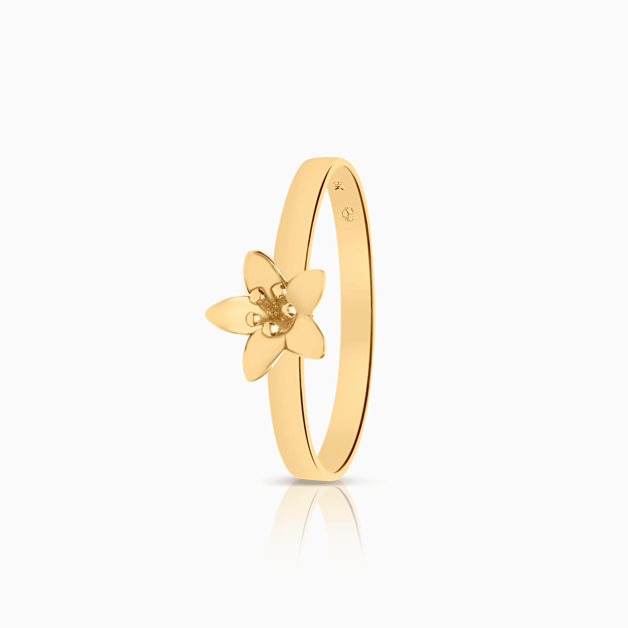 Guldring blomma 1,24g 18K guld