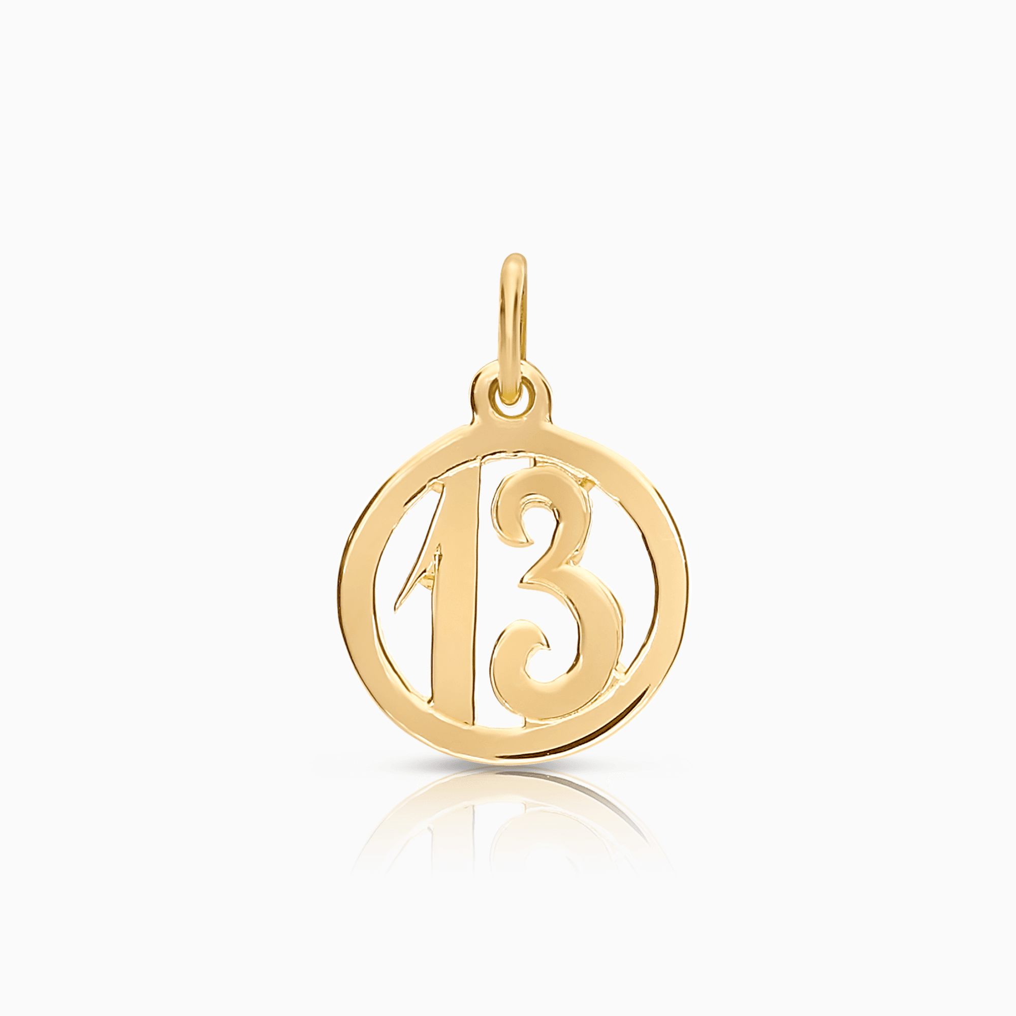 Pendant number 13 0.64g 18K gold