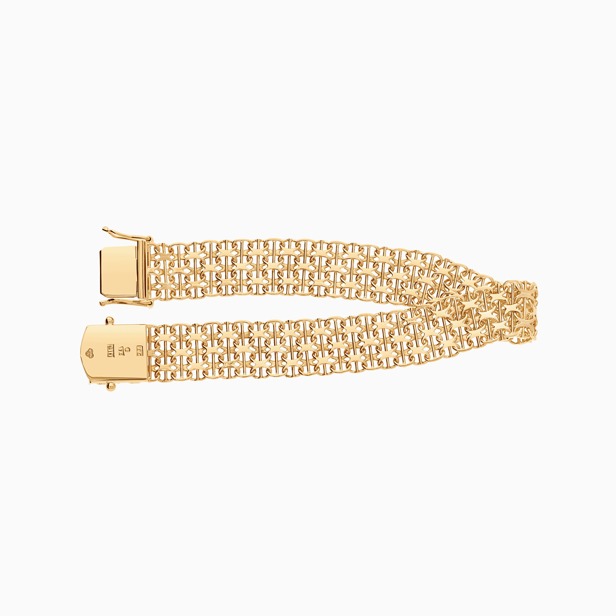 X-link bracelet with bar 17.63g 18K gold