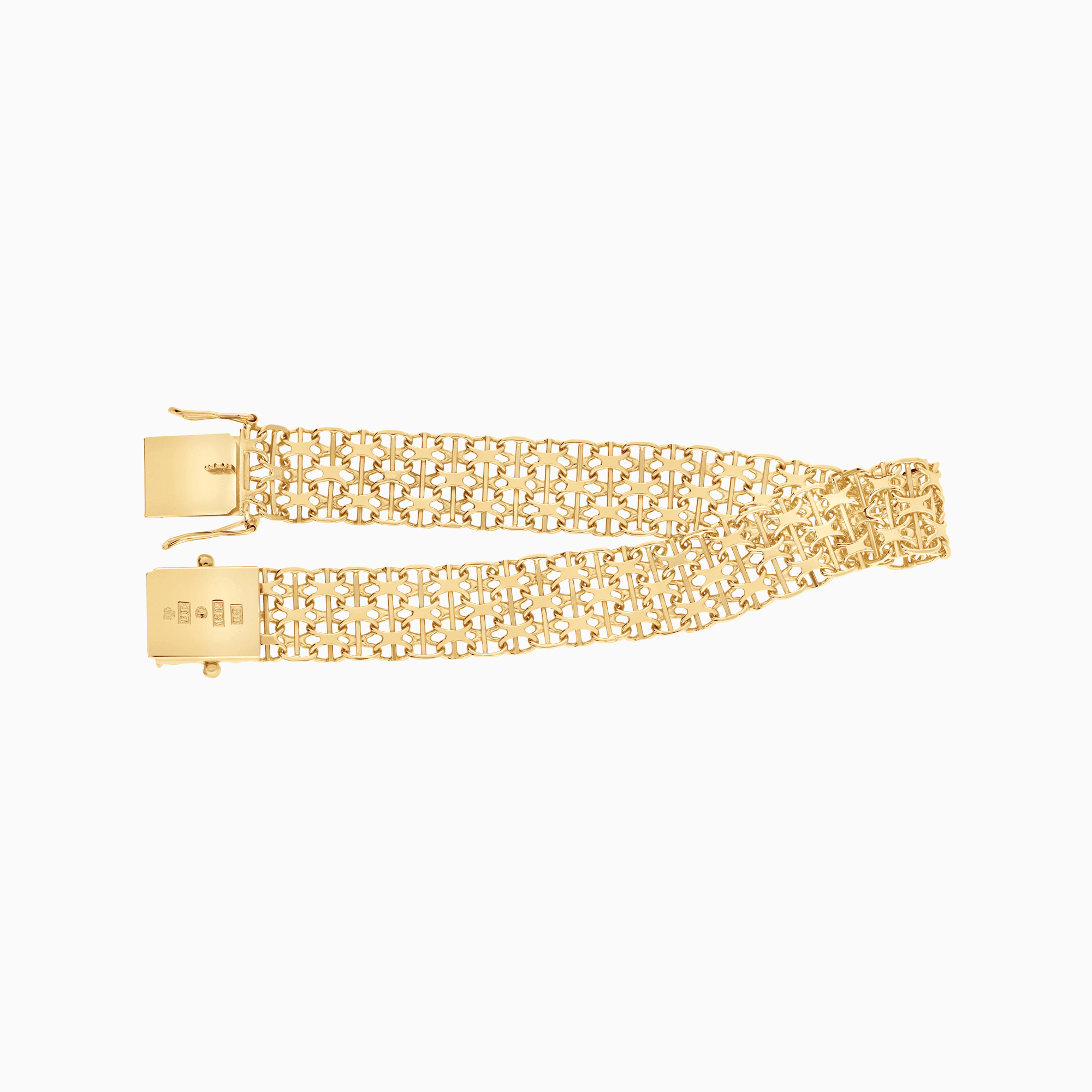 X-link bracelet with bar 17.21g 18K gold