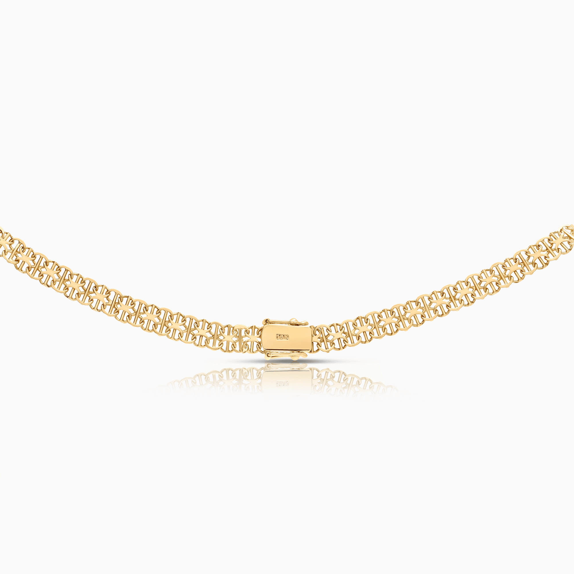 X-link necklace with bar 16.58g 18K gold