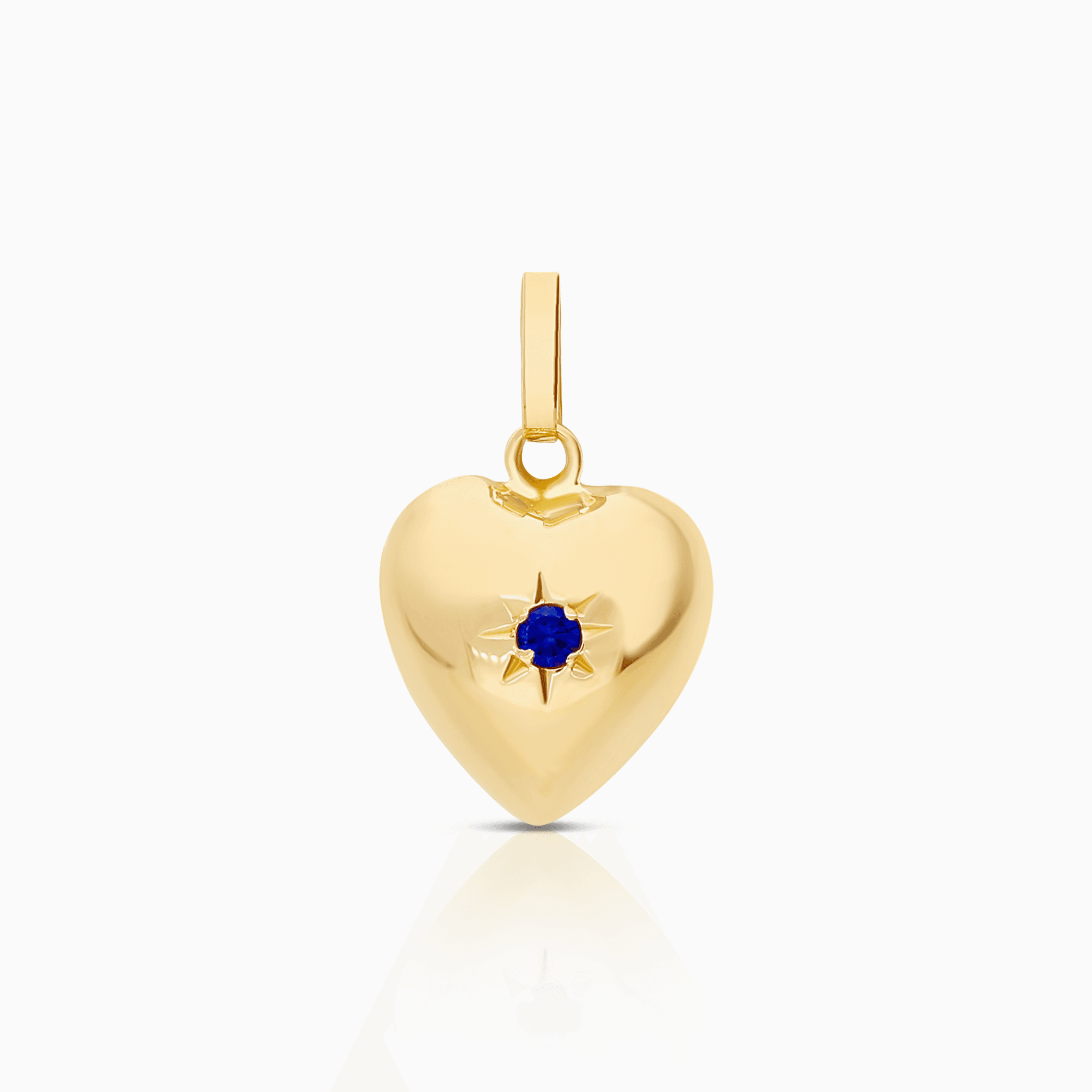Heart Pendant with Blue Sapphire 0.80g 18K Gold