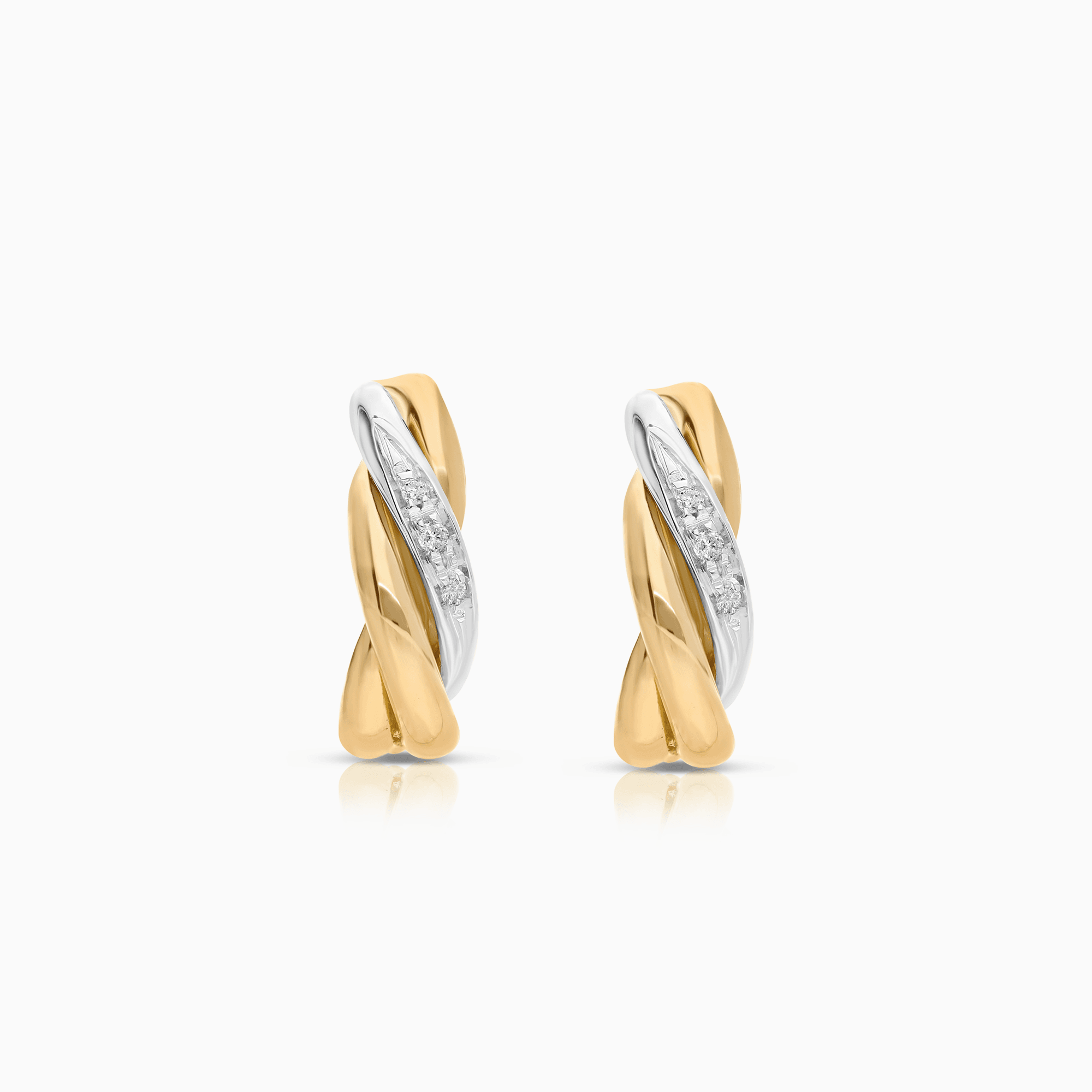 Diamantörhängen 0,04ct 18K vit/gulguld