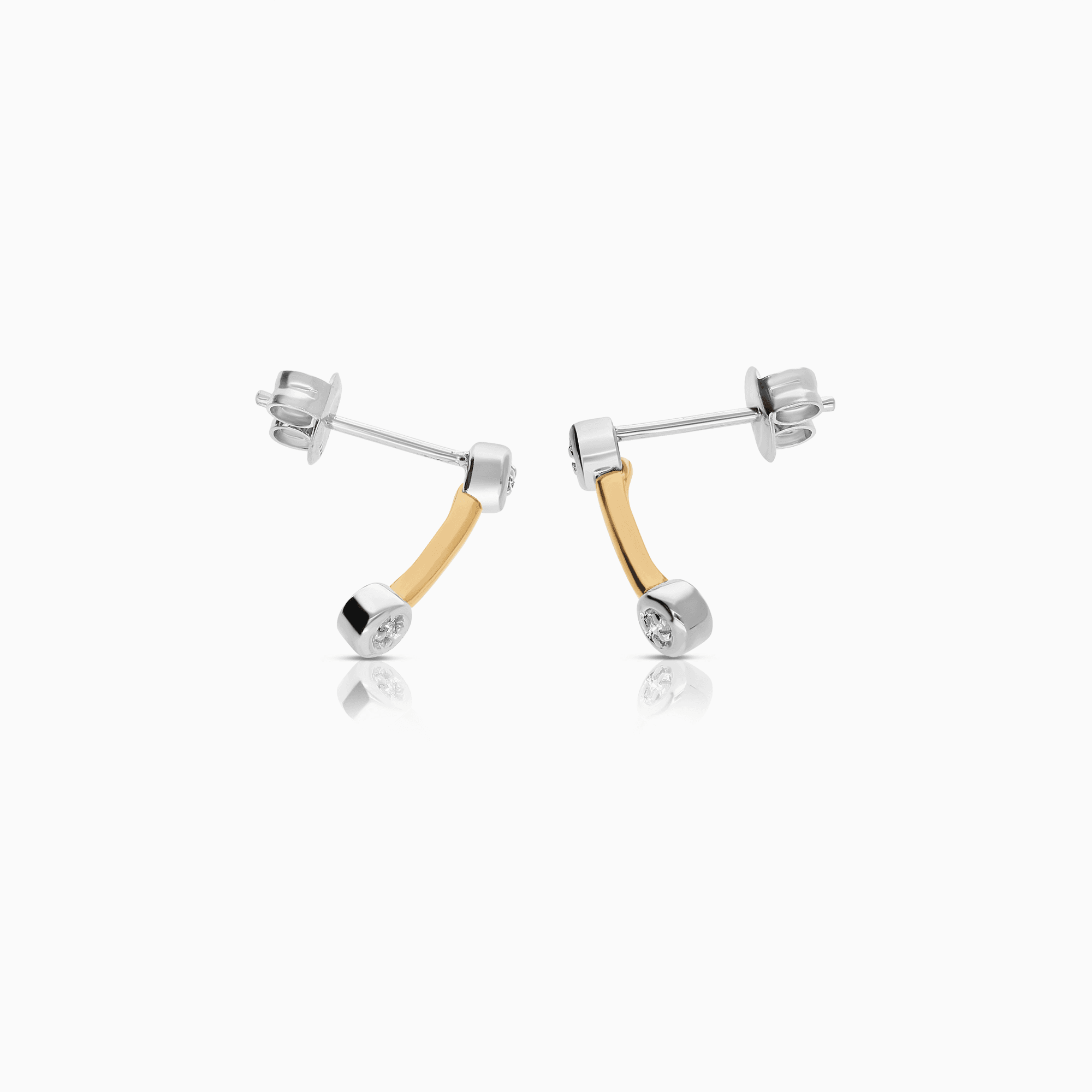 Diamantörhängen 0,02ct 18K gul/vitguld