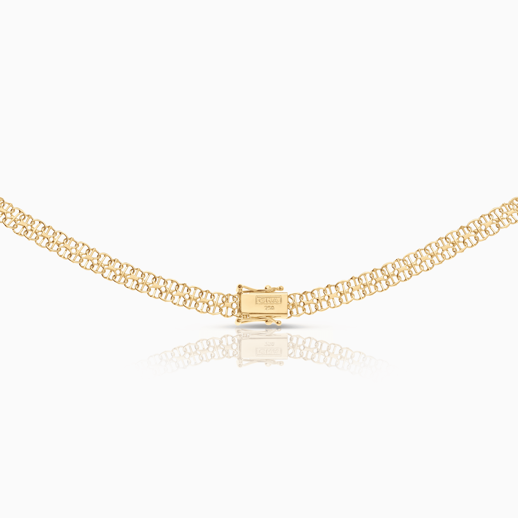 X-link necklace with bar 16.45g 18K gold