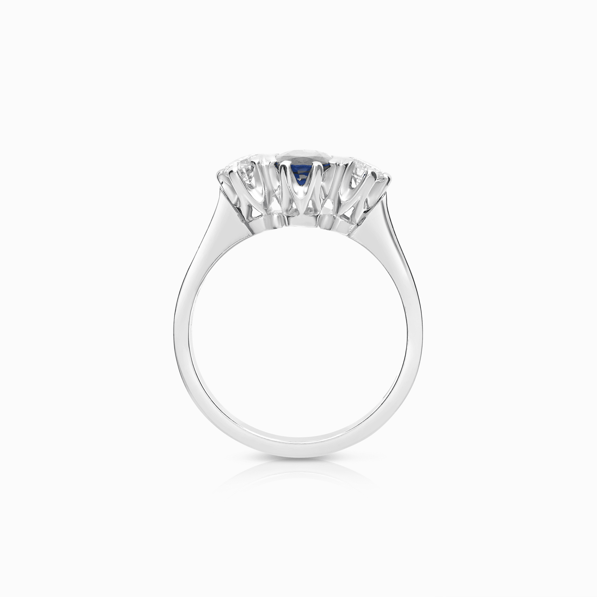 Diamantring med blå safirer 0,30ct 18K vitguld