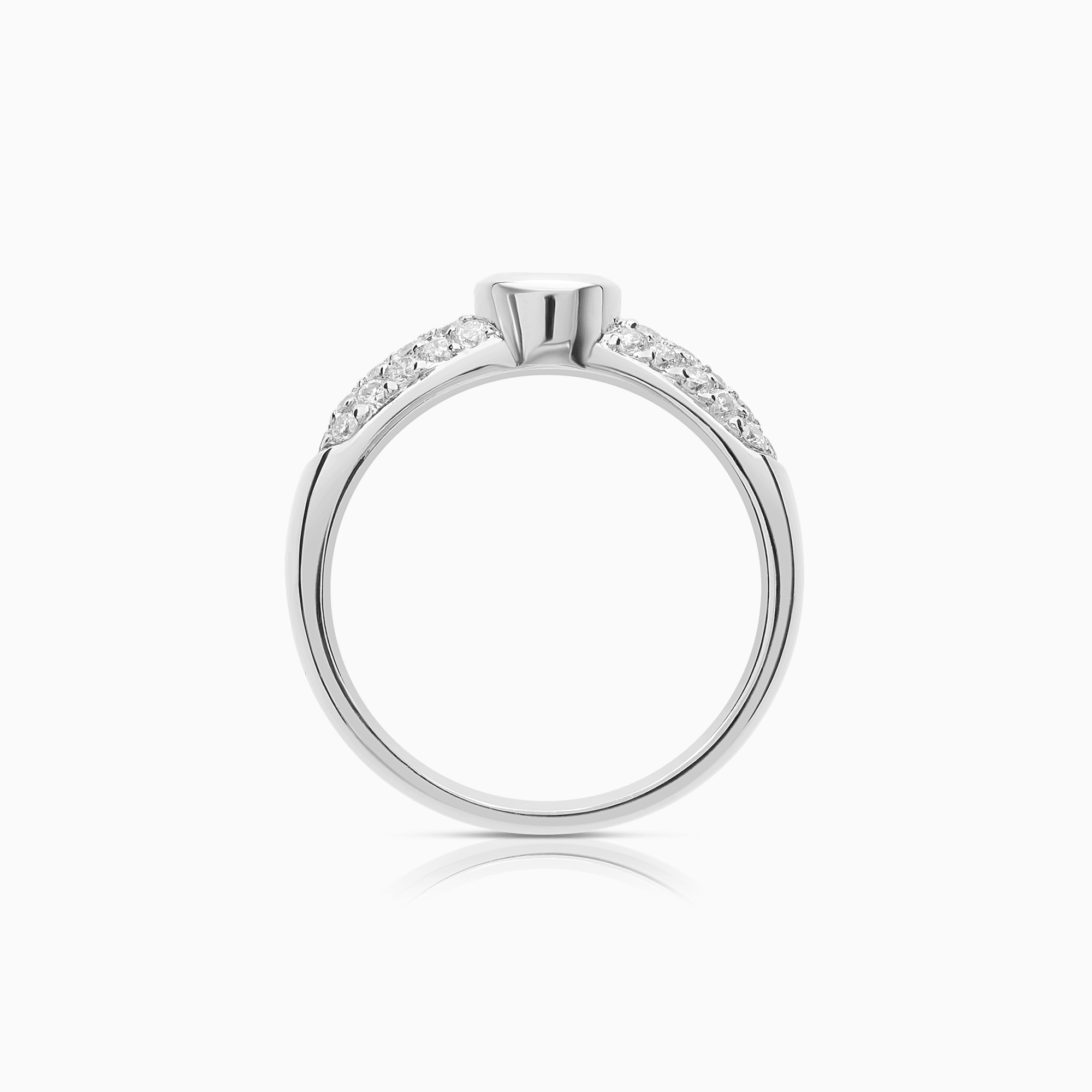 Sidostensring 0,65ct 18K vitguld